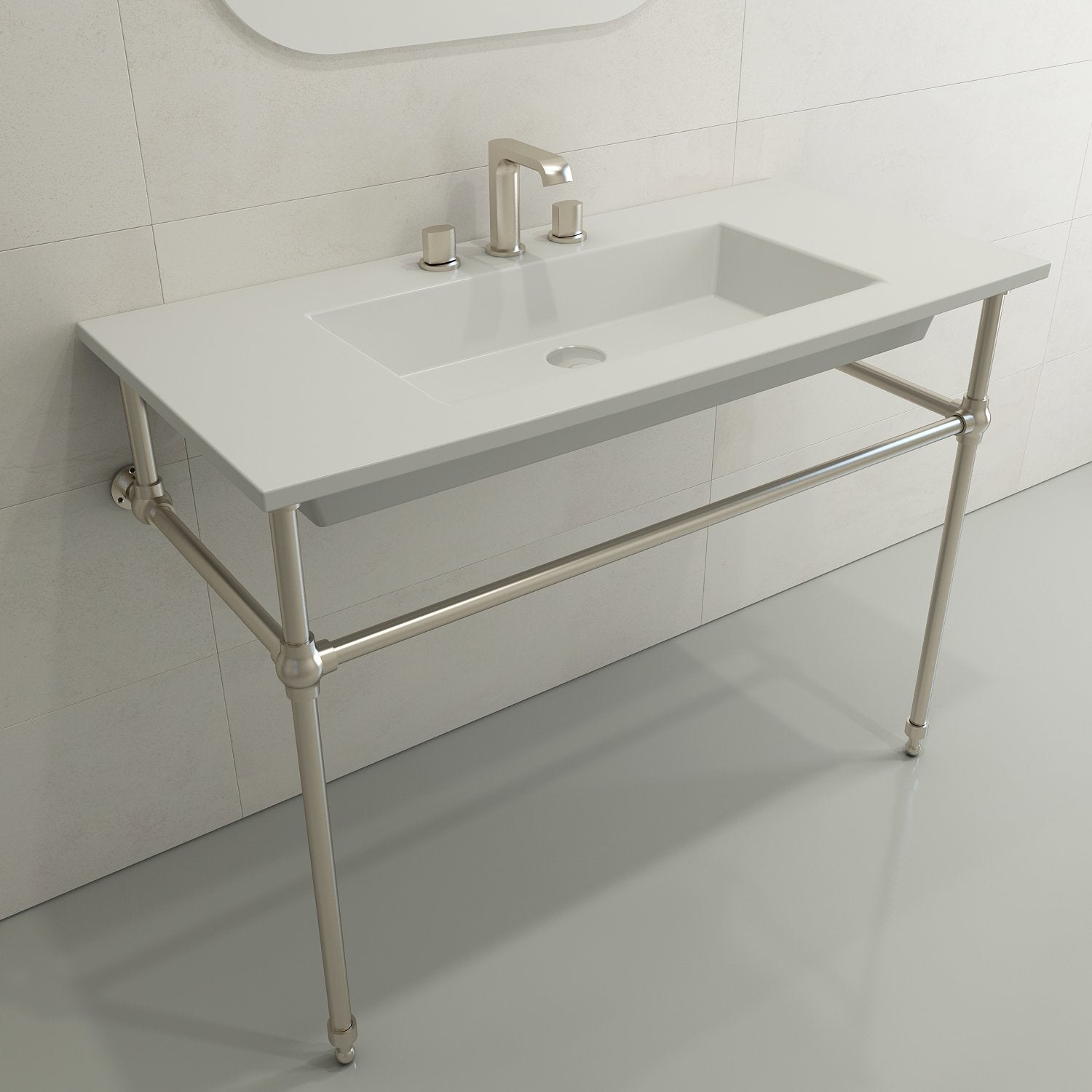 Ravenna Wall-Mounted Sink Fireclay 40.5 in. 3-Hole with Overflow 1105