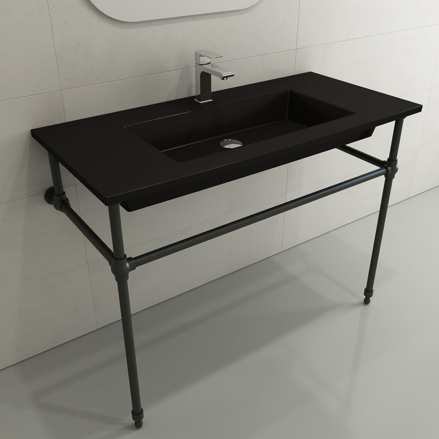 Ravenna Wall-Mounted Sink Fireclay 40.5 in. 1-Hole with Overflow 1105