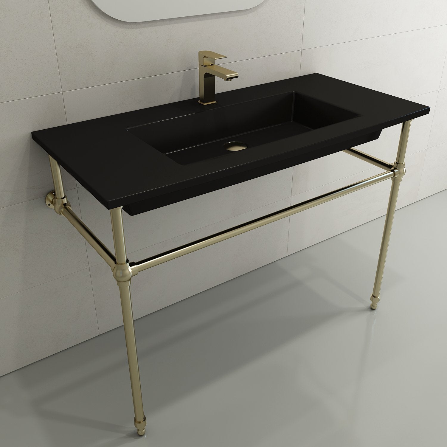 Ravenna Wall-Mounted Sink Fireclay 40.5 in. 1-Hole with Overflow 1105