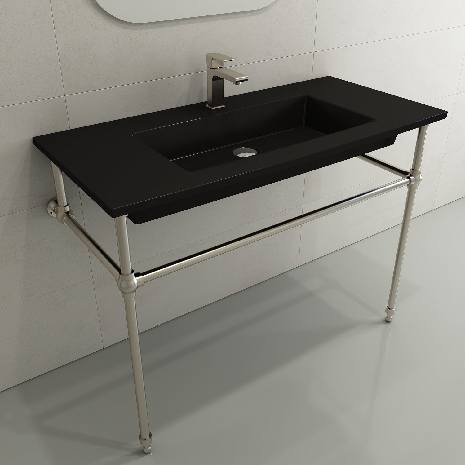 Ravenna Wall-Mounted Sink Fireclay 40.5 in. 1-Hole with Overflow 1105