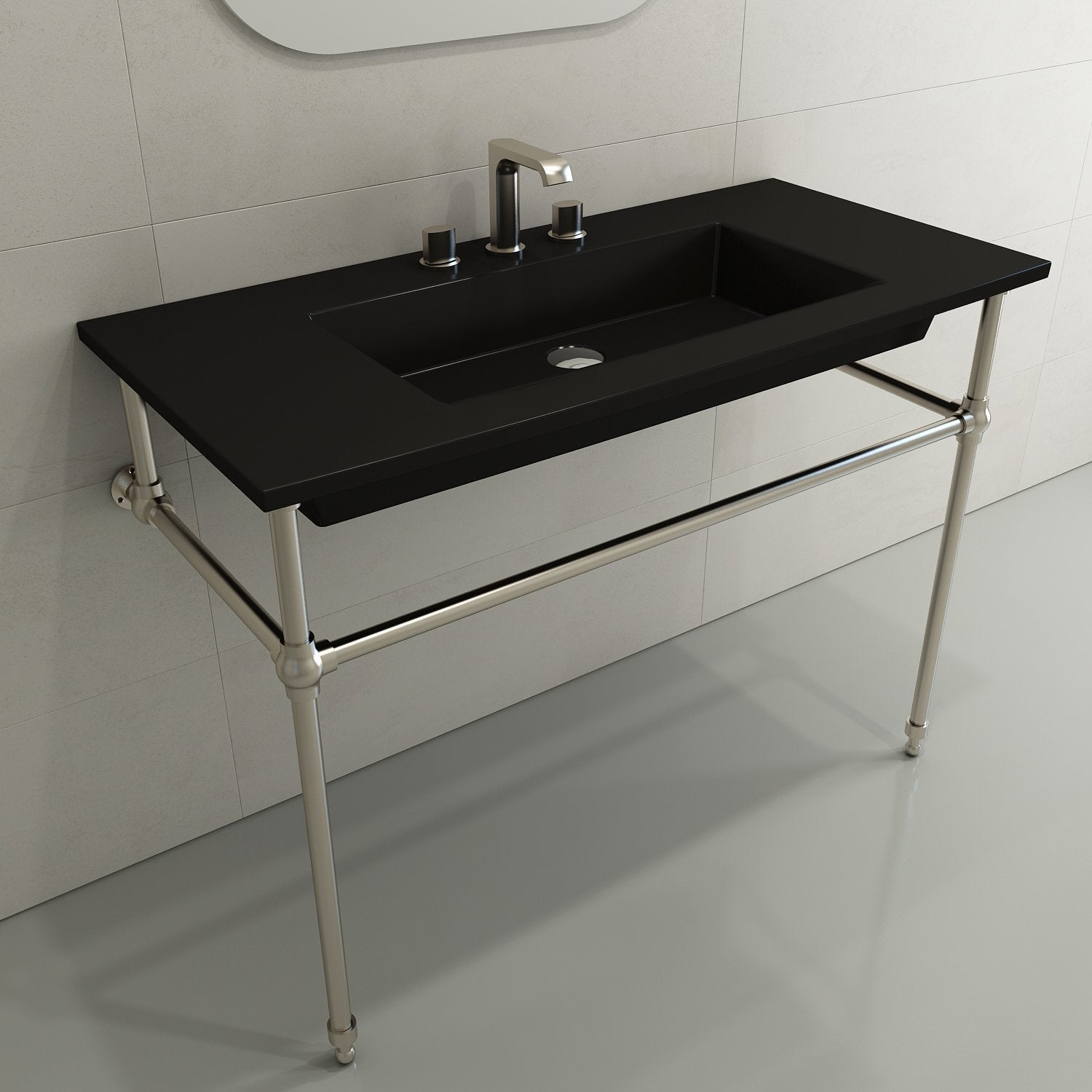 Ravenna Wall-Mounted Sink Fireclay 40.5 in. 3-Hole with Overflow 1105