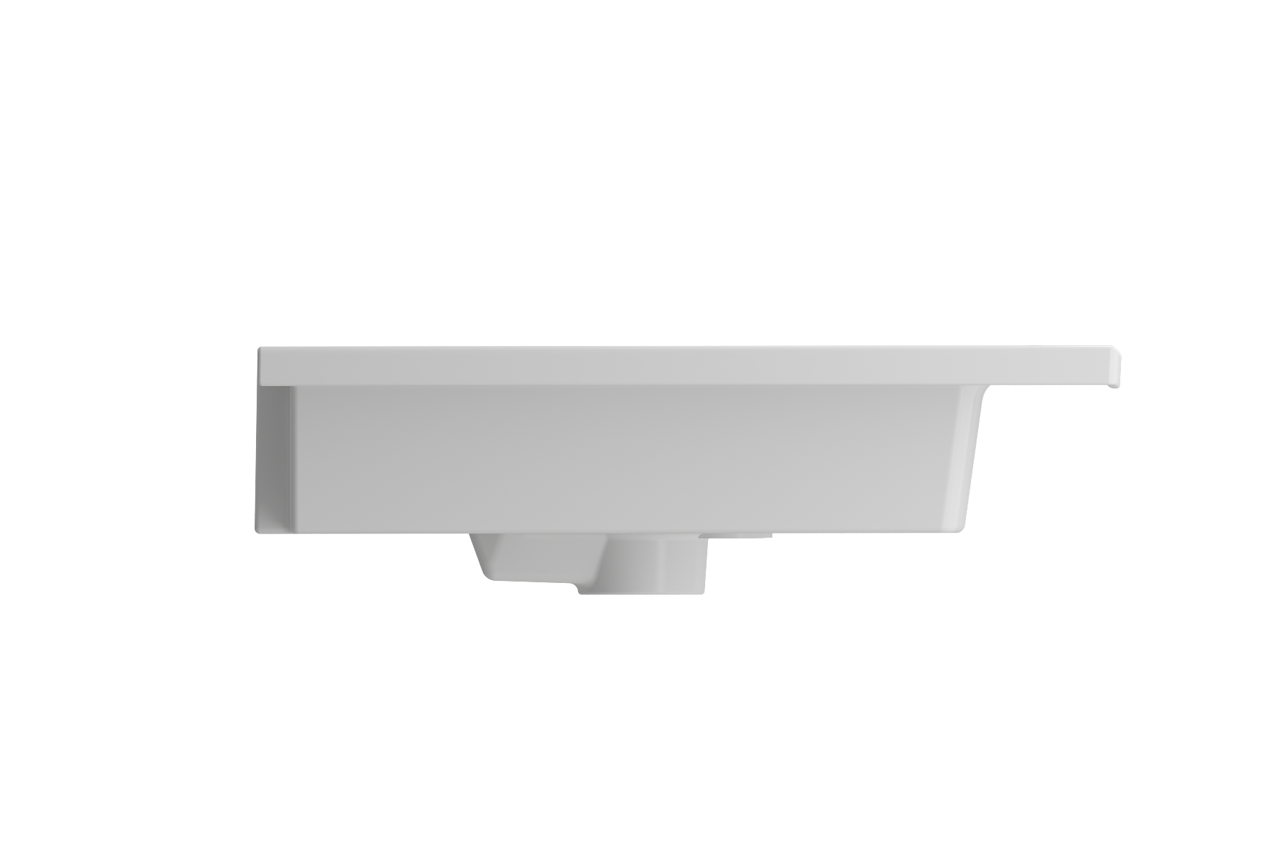 Ravenna Wall-Mounted Sink Fireclay 48 in. Double Bowl for Two 1-Hole Faucets with Overflows 1111