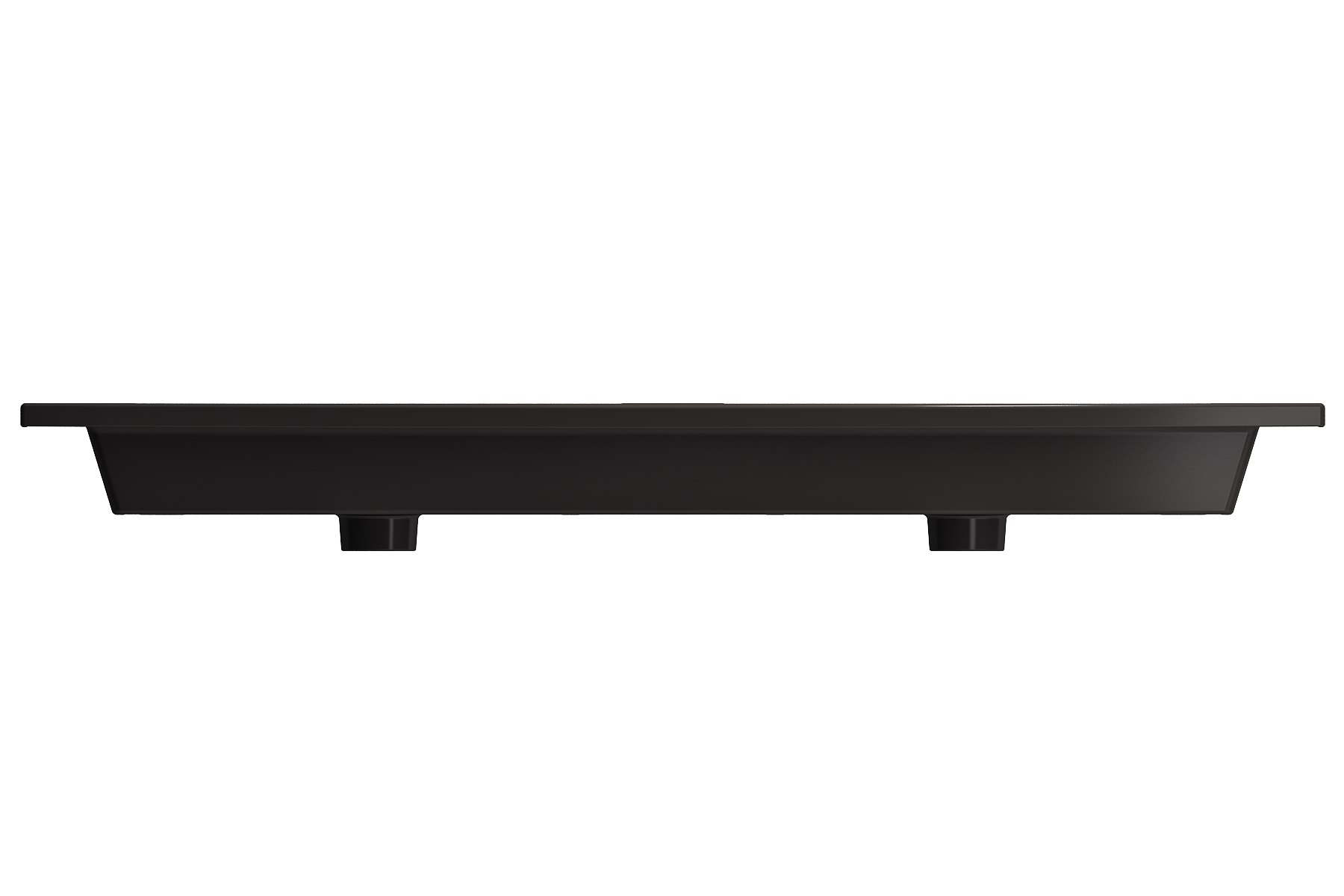 Ravenna Wall-Mounted Sink Fireclay 48 in. Double Bowl for Two 1-Hole Faucets with Overflows 1111