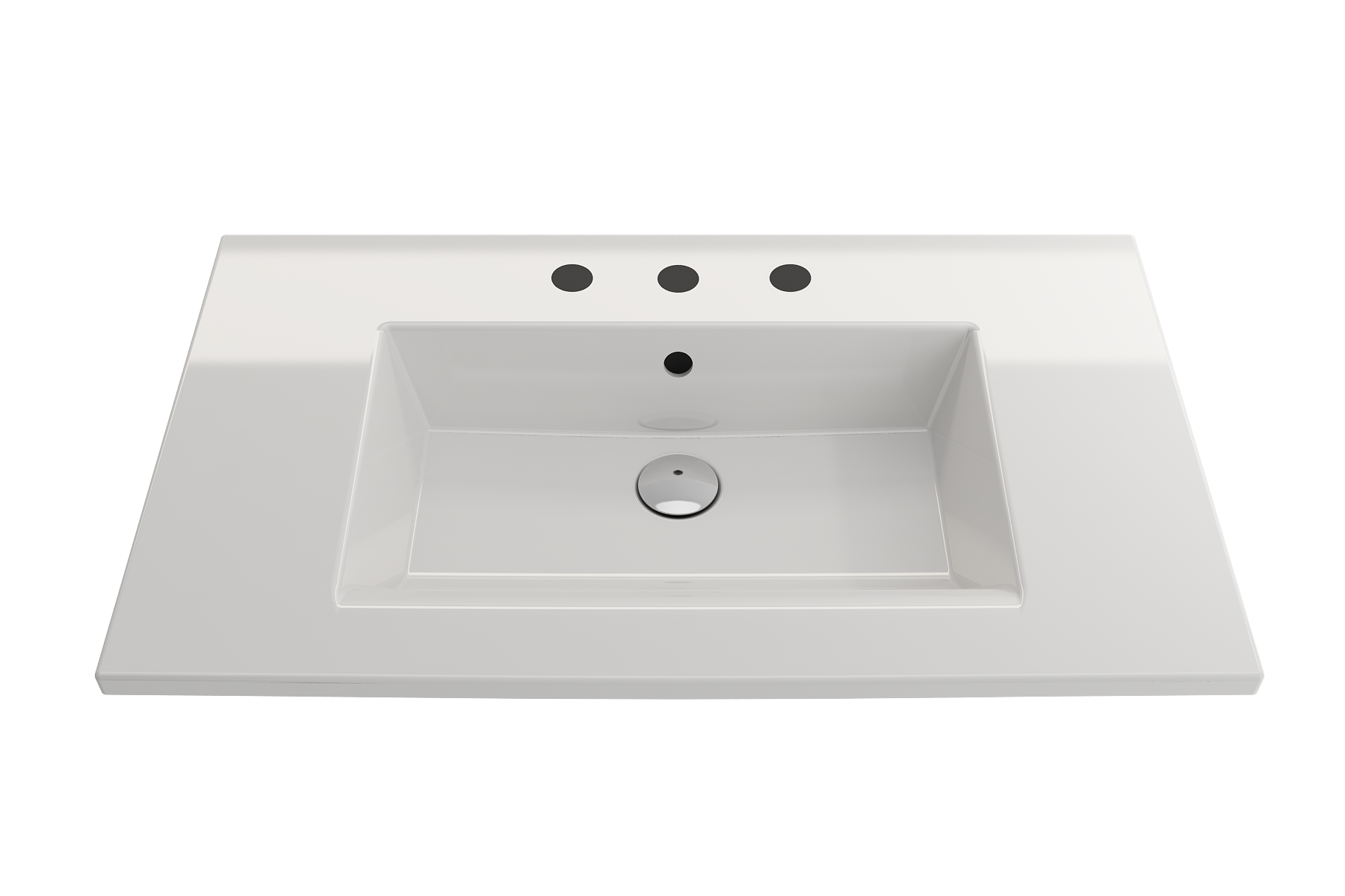 Ravenna Wall-Mounted Sink Fireclay 32.25 in. 3-Hole with Overflow 1113