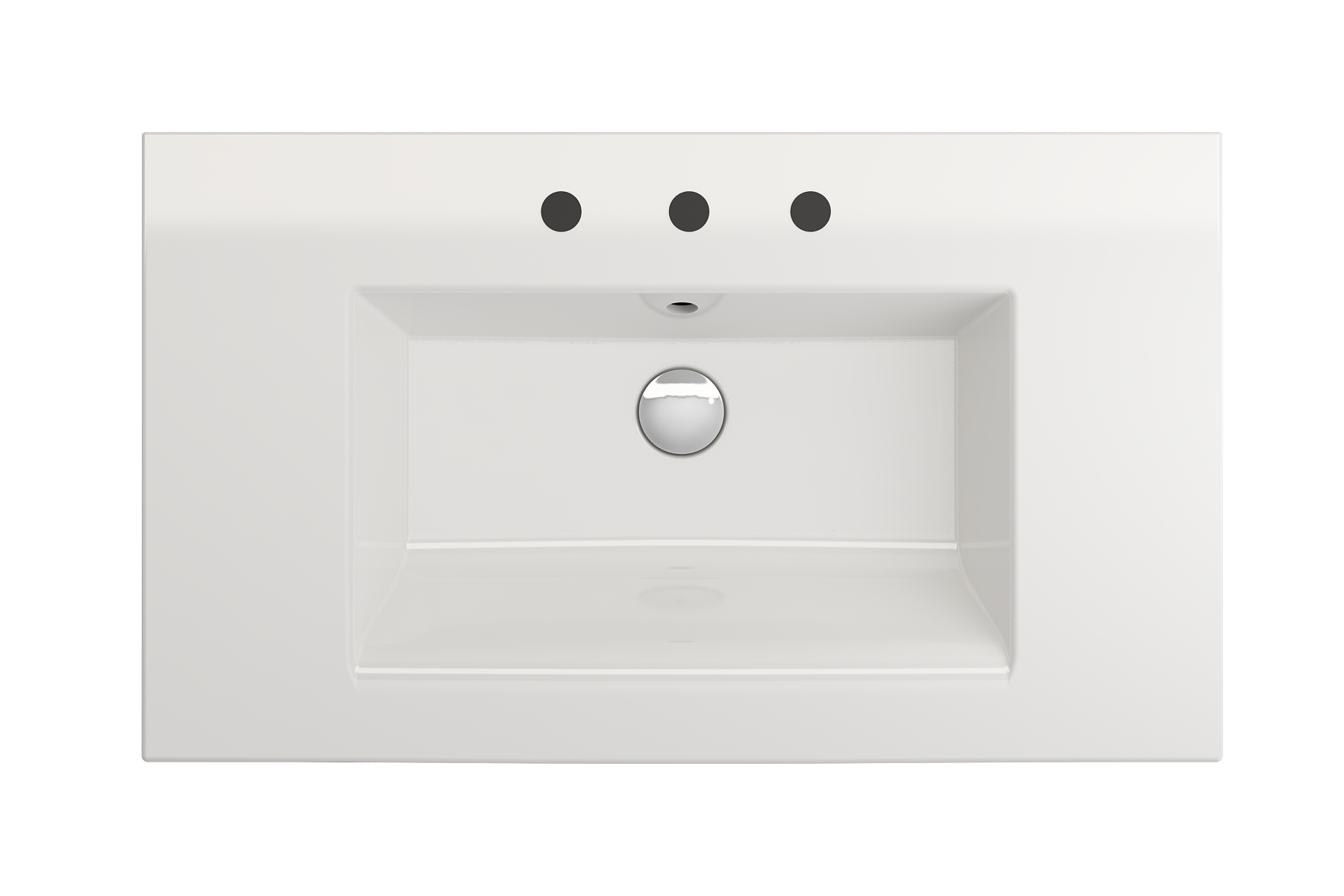 Ravenna Wall-Mounted Sink Fireclay 32.25 in. 3-Hole with Overflow 1113