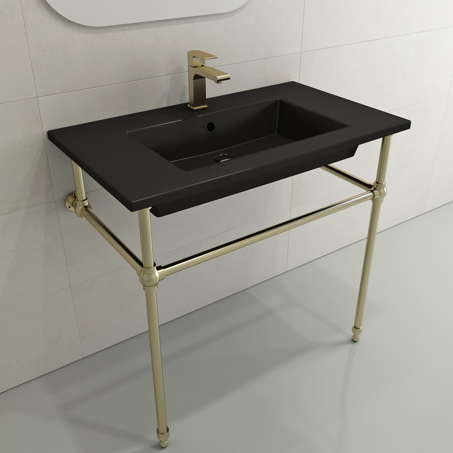 Ravenna Wall-Mounted Sink Fireclay 32.25 in. 1-Hole with Overflow 1113