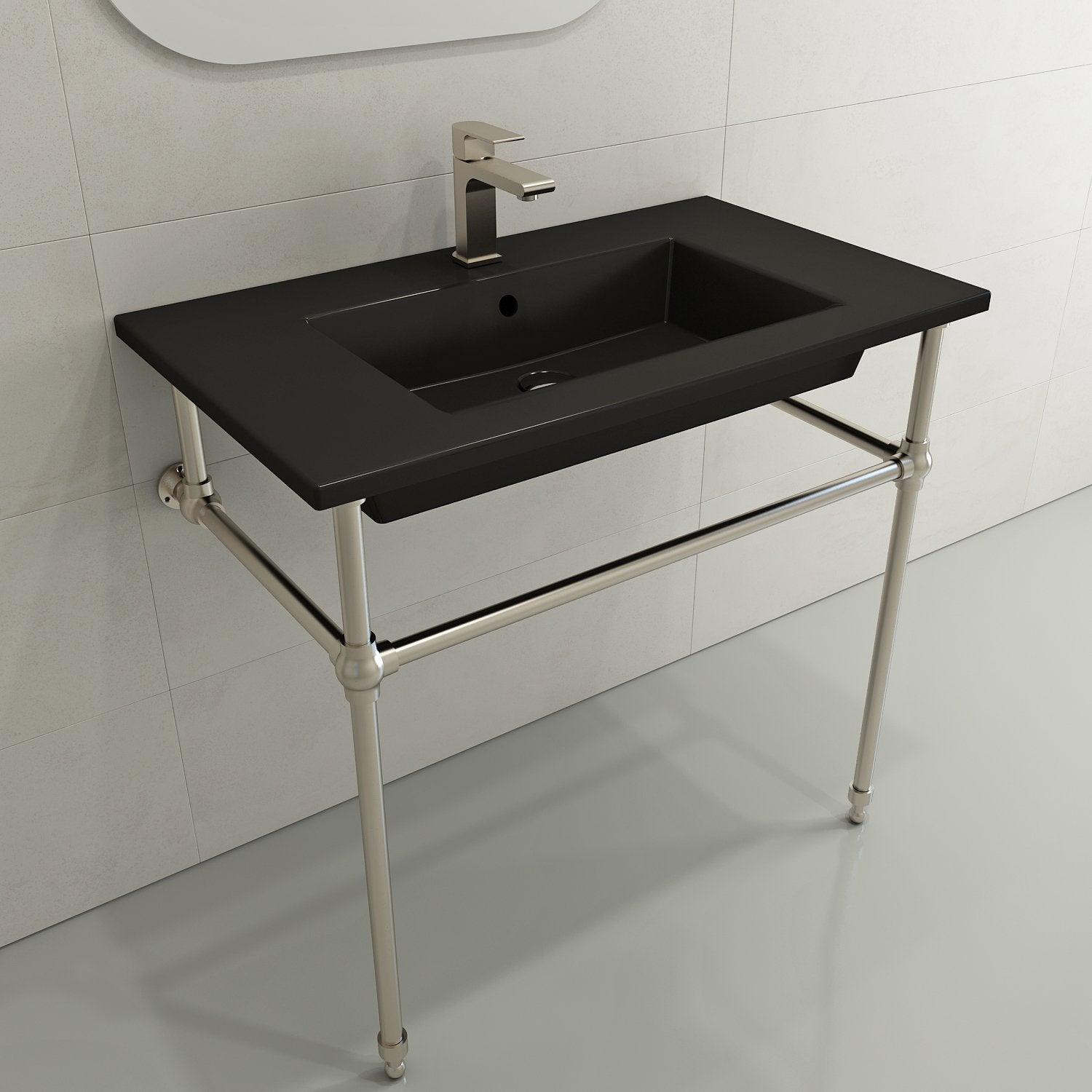 Ravenna Wall-Mounted Sink Fireclay 32.25 in. 1-Hole with Overflow 1113