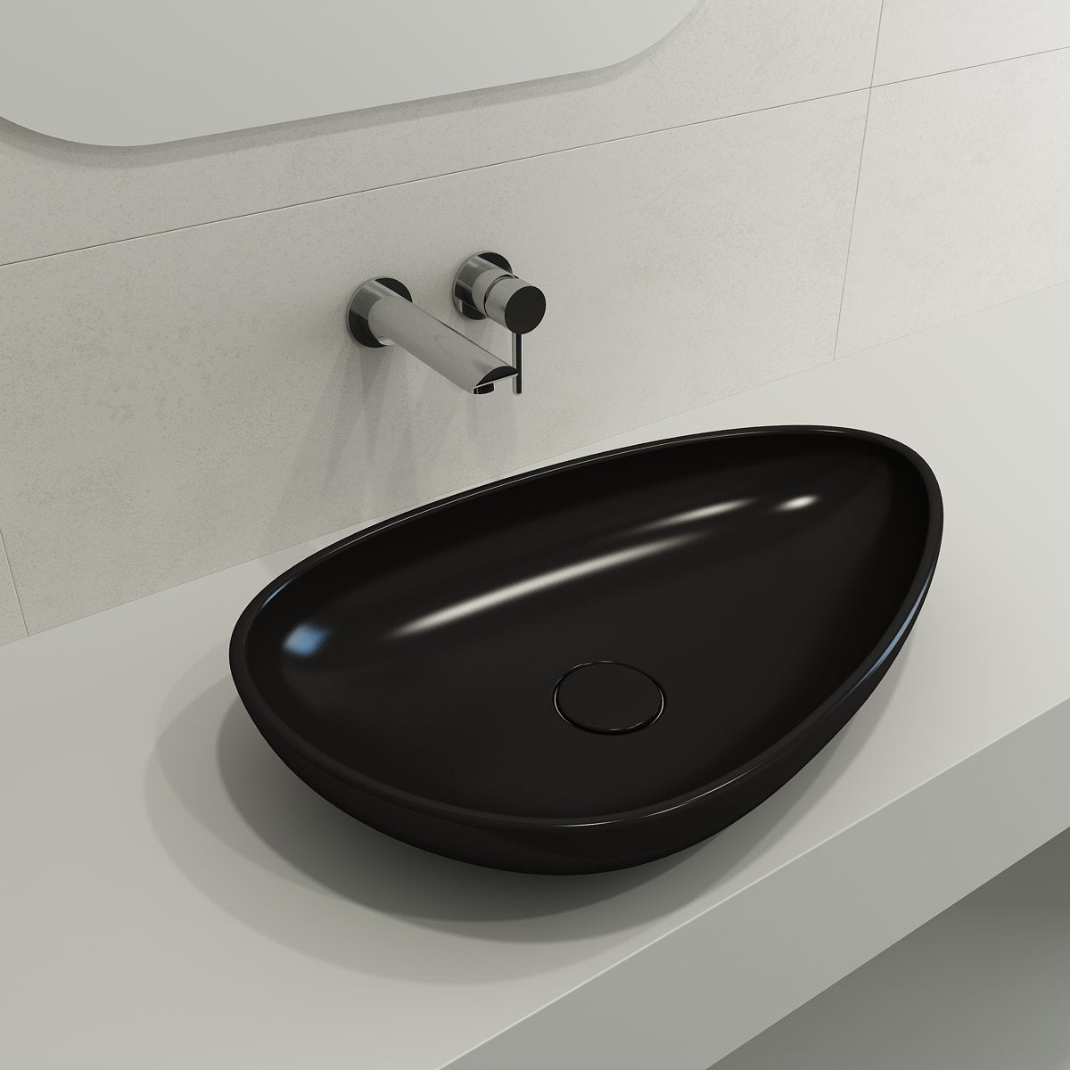 Etna Vessel Fireclay 23.25 in. with Matching Drain Cover 1114