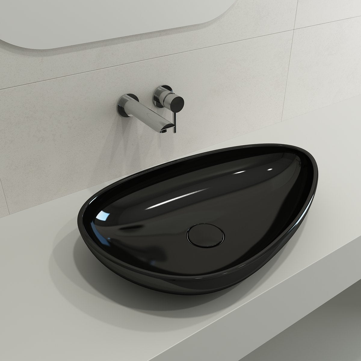 Etna Vessel Fireclay 23.25 in. with Matching Drain Cover 1114