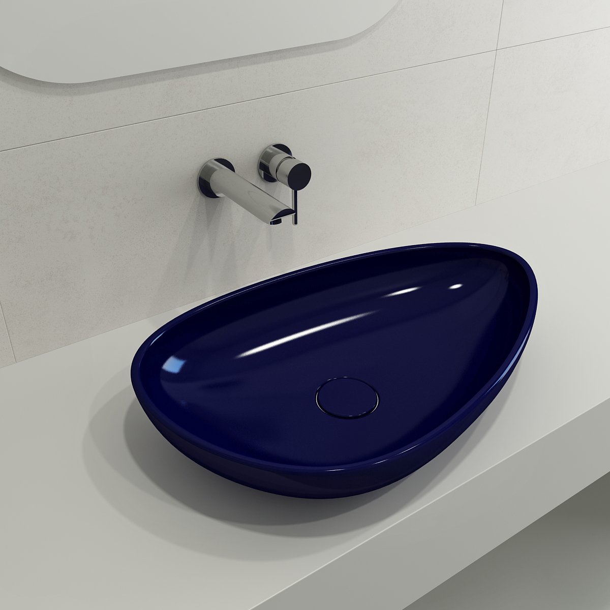 Etna Vessel Fireclay 23.25 in. with Matching Drain Cover 1114