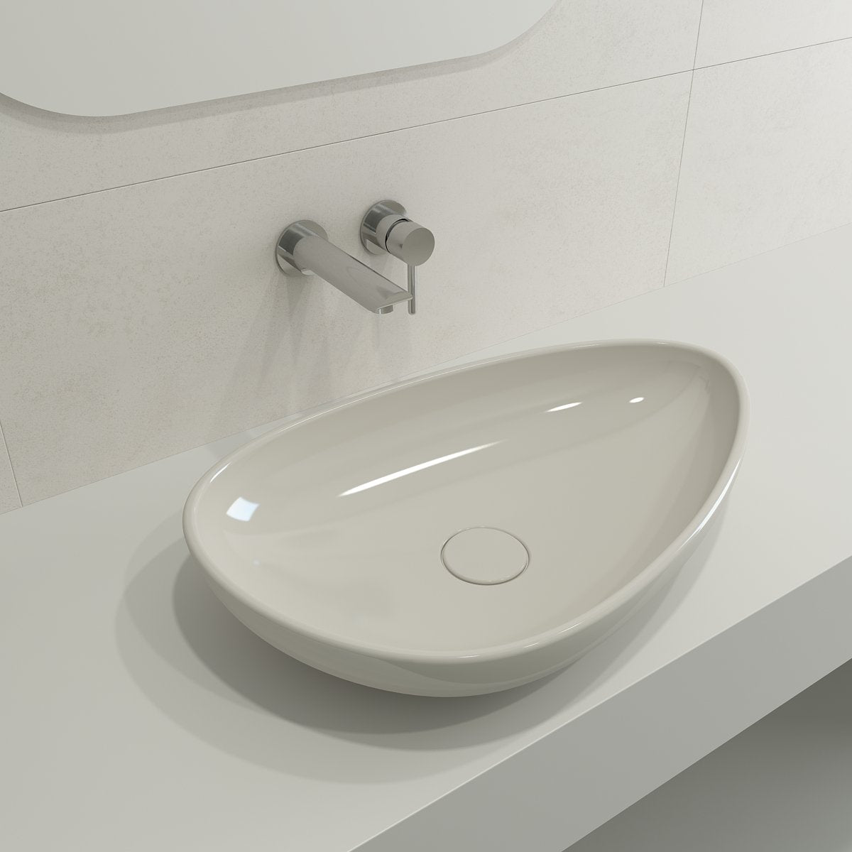 Etna Vessel Fireclay 23.25 in. with Matching Drain Cover 1114