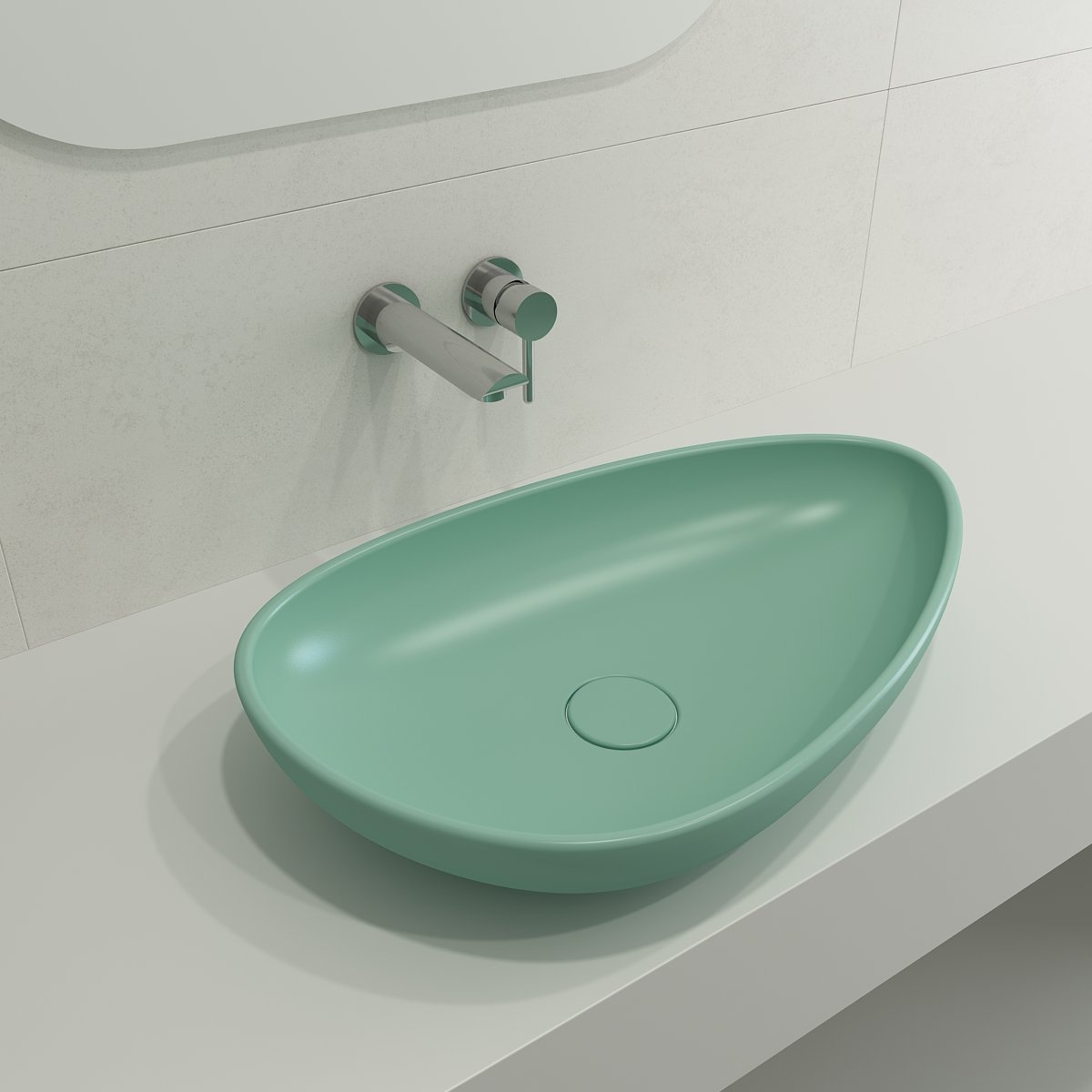 Etna Vessel Fireclay 23.25 in. with Matching Drain Cover 1114