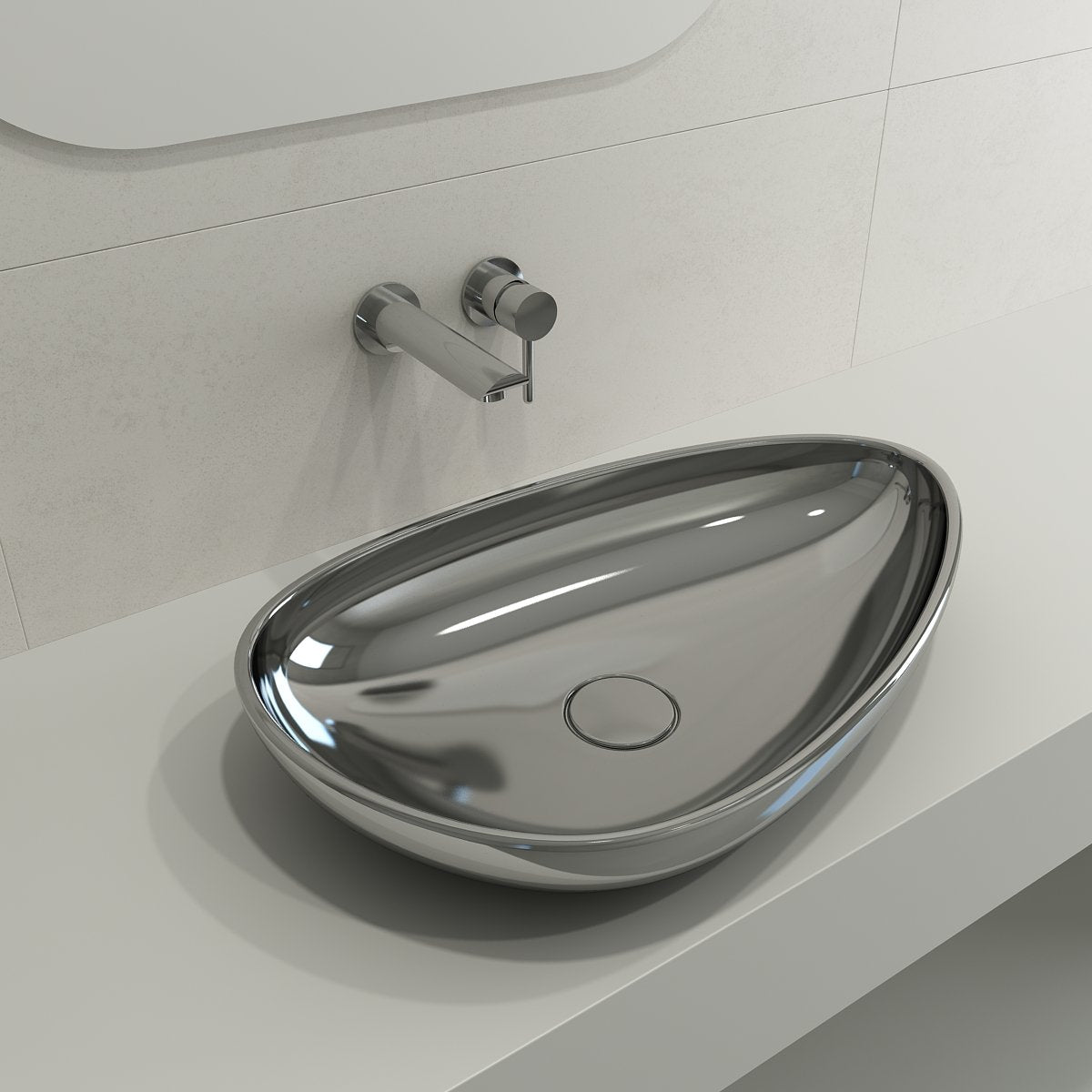 Etna Vessel Fireclay 23.25 in. with Matching Drain Cover 1114