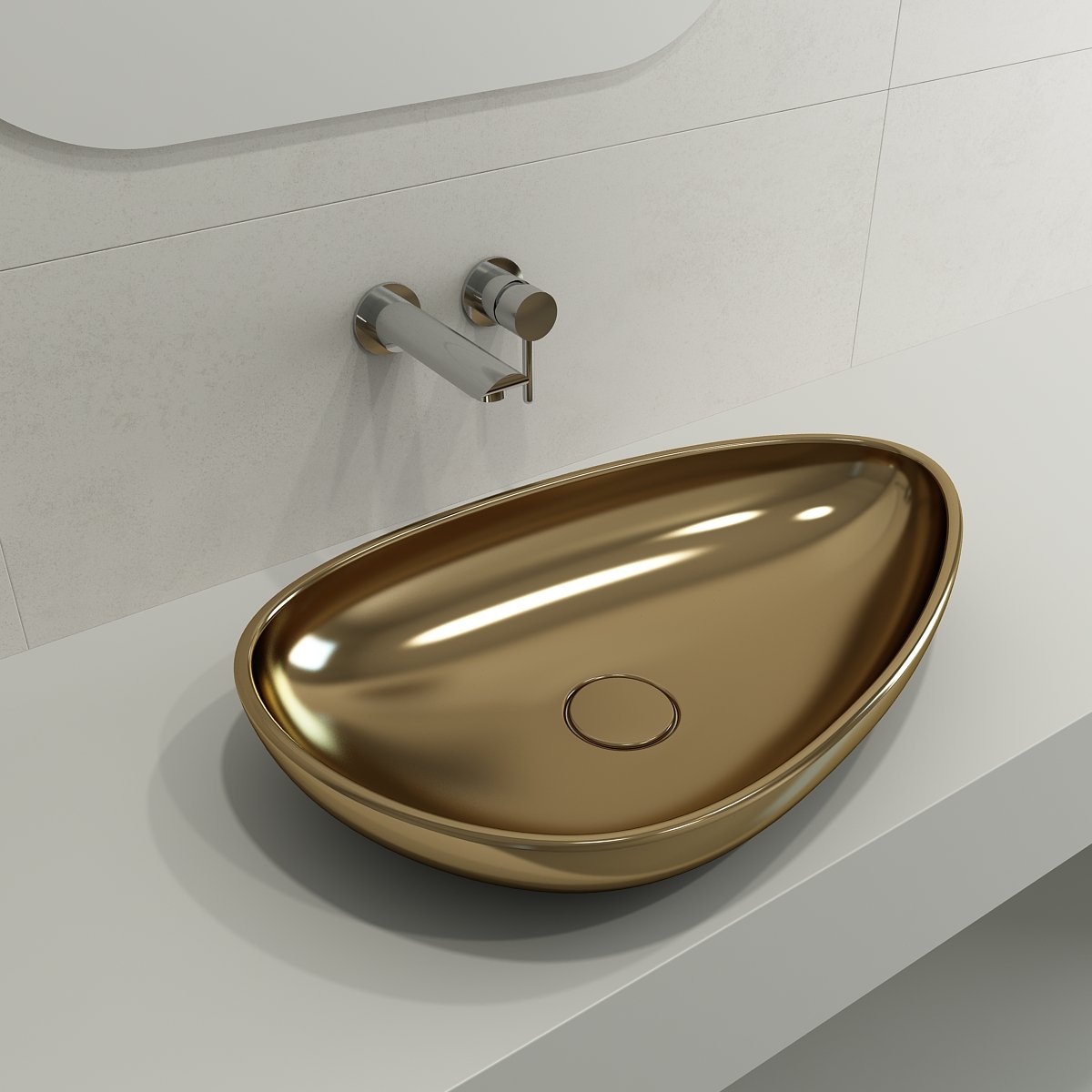 Etna Vessel Fireclay 23.25 in. with Matching Drain Cover 1114