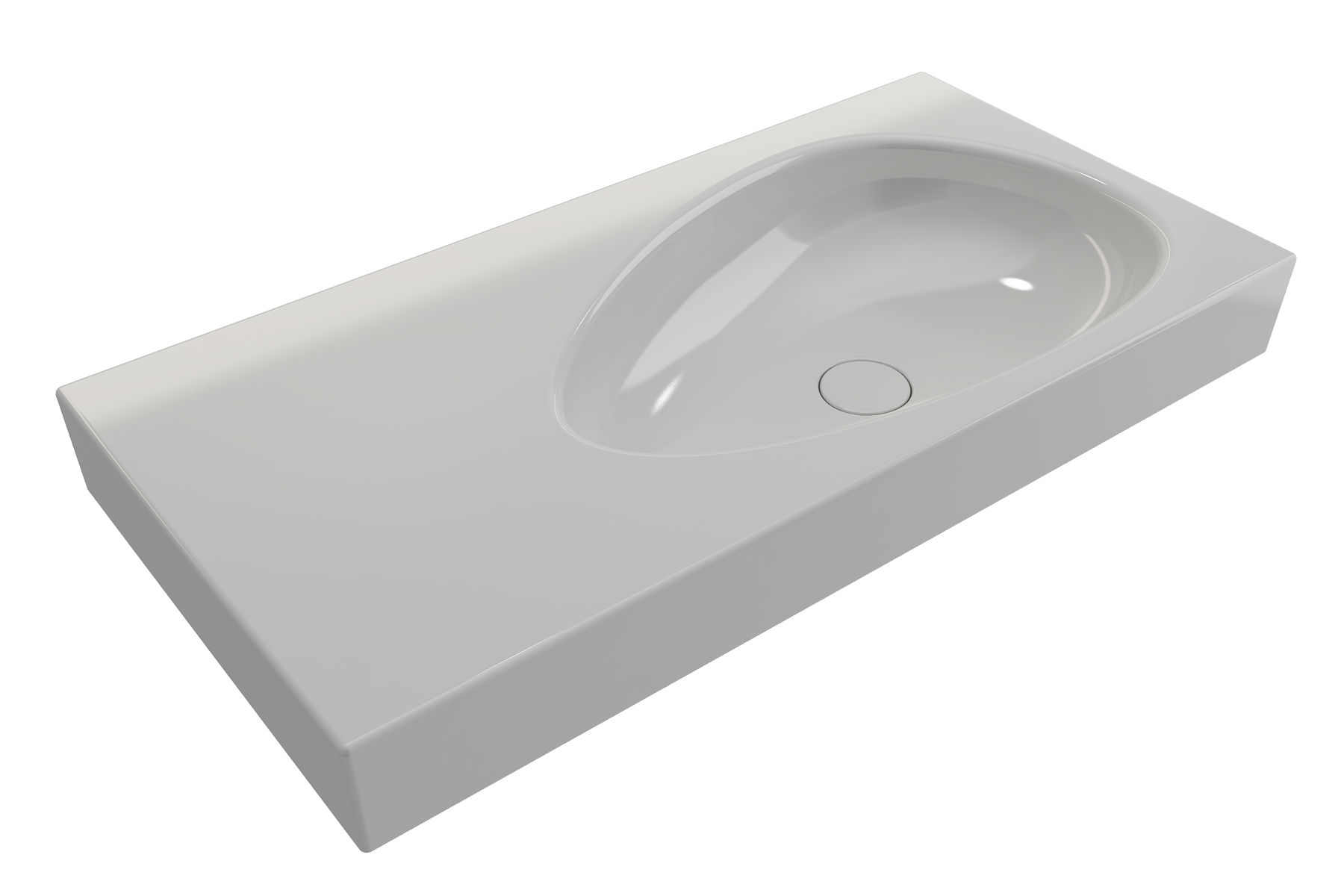 Etna Wall-Mounted Sink Fireclay 35.5 in. with Matching Drain Cover 1115