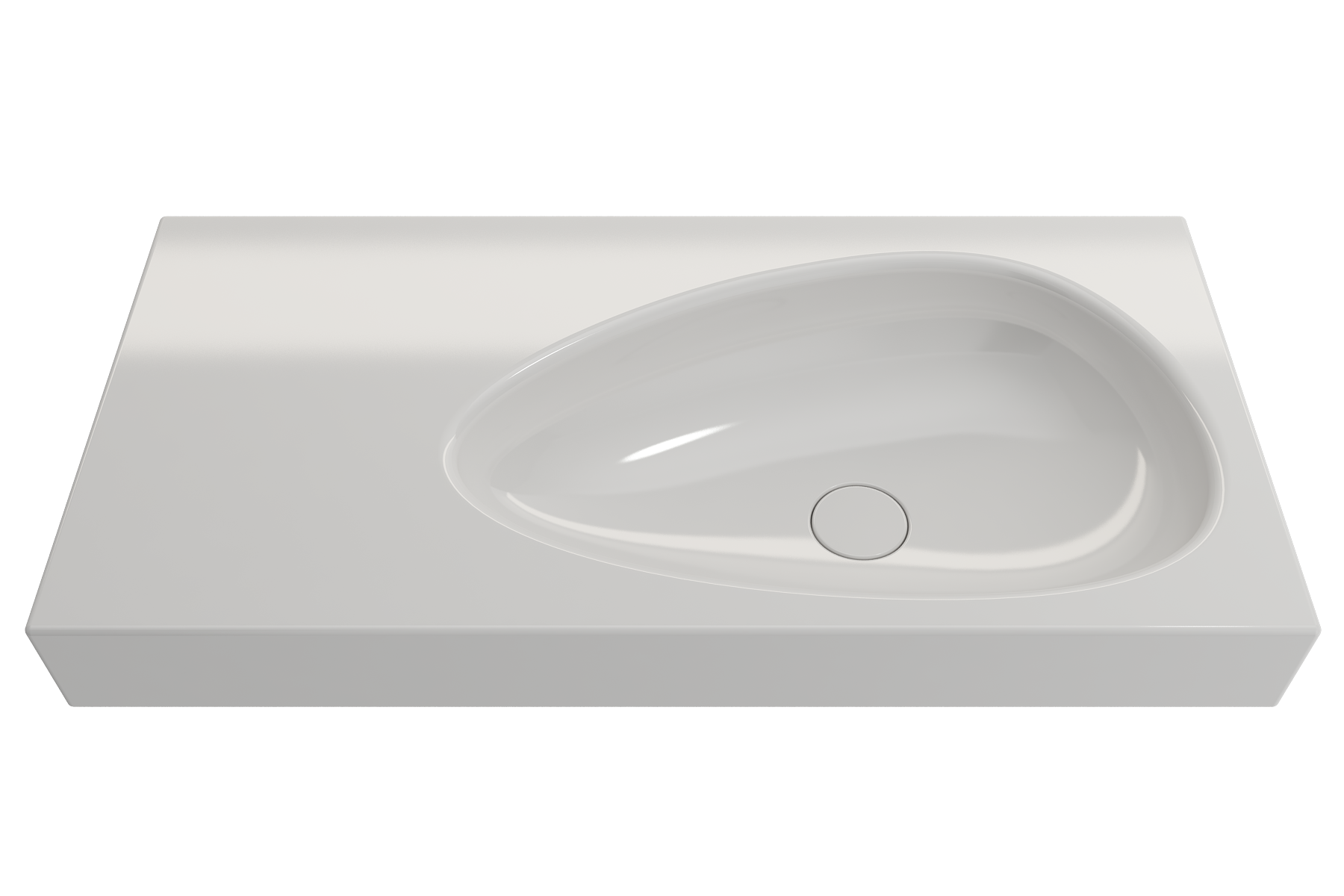 Etna Wall-Mounted Sink Fireclay 35.5 in. with Matching Drain Cover 1115
