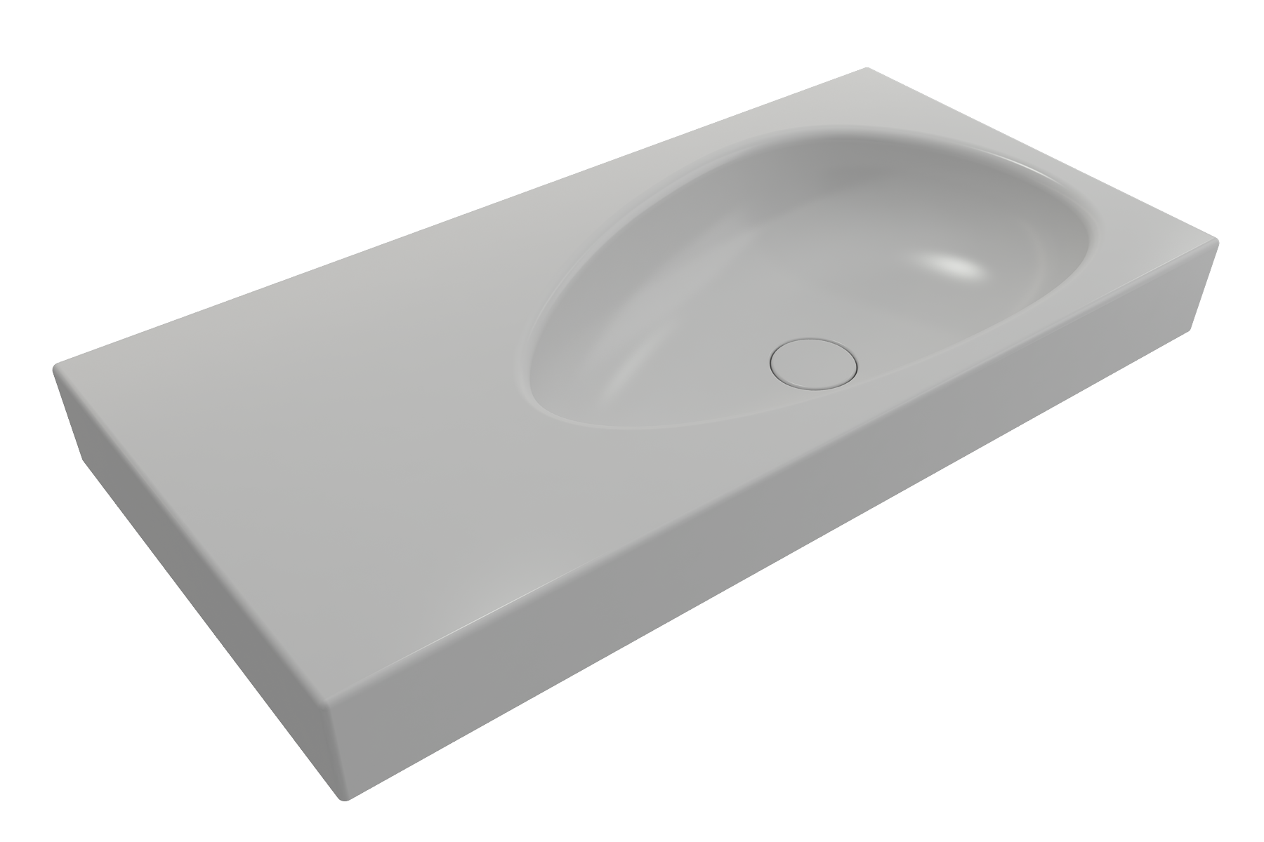 Etna Wall-Mounted Sink Fireclay 35.5 in. with Matching Drain Cover 1115
