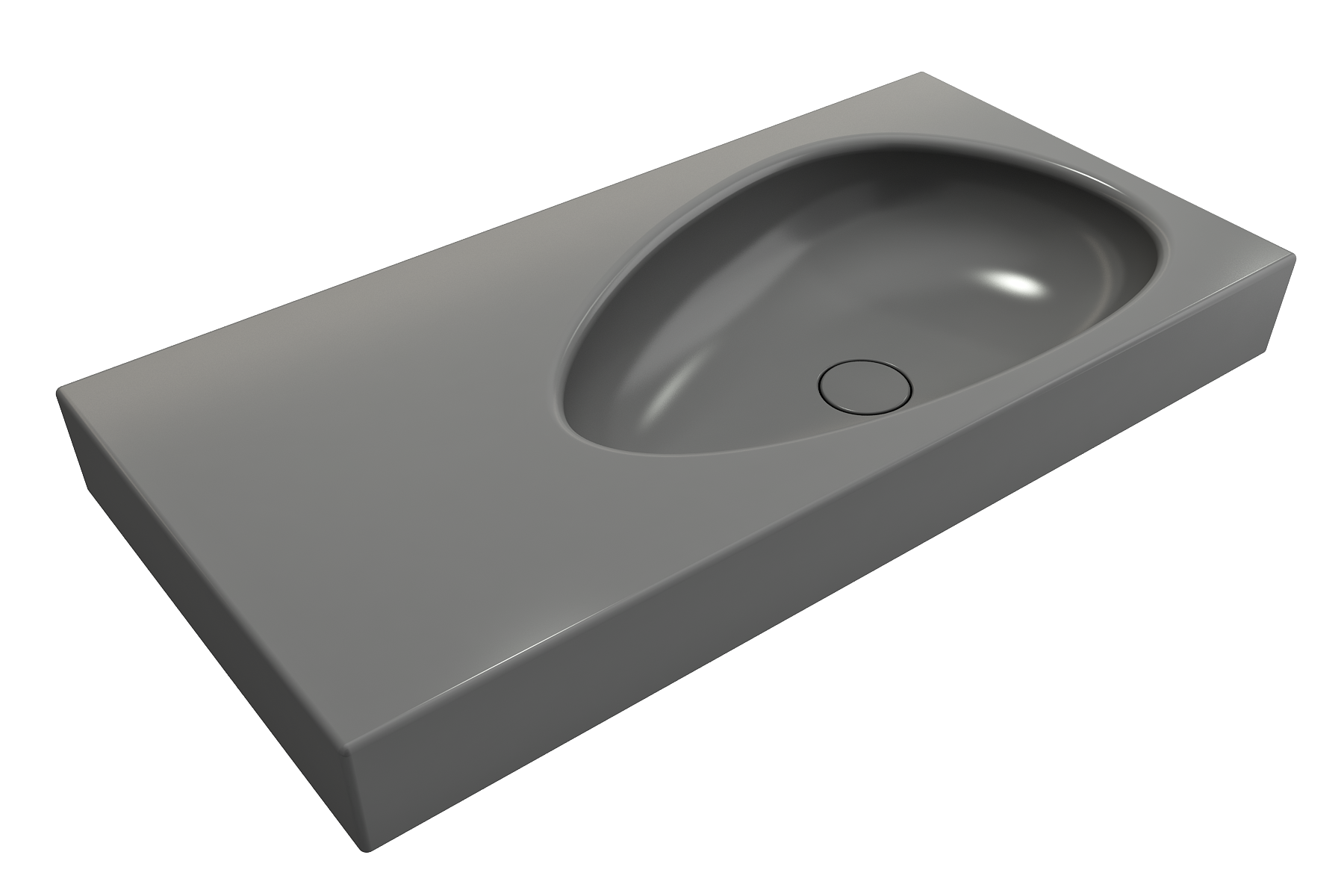 Etna Wall-Mounted Sink Fireclay 35.5 in. with Matching Drain Cover 1115