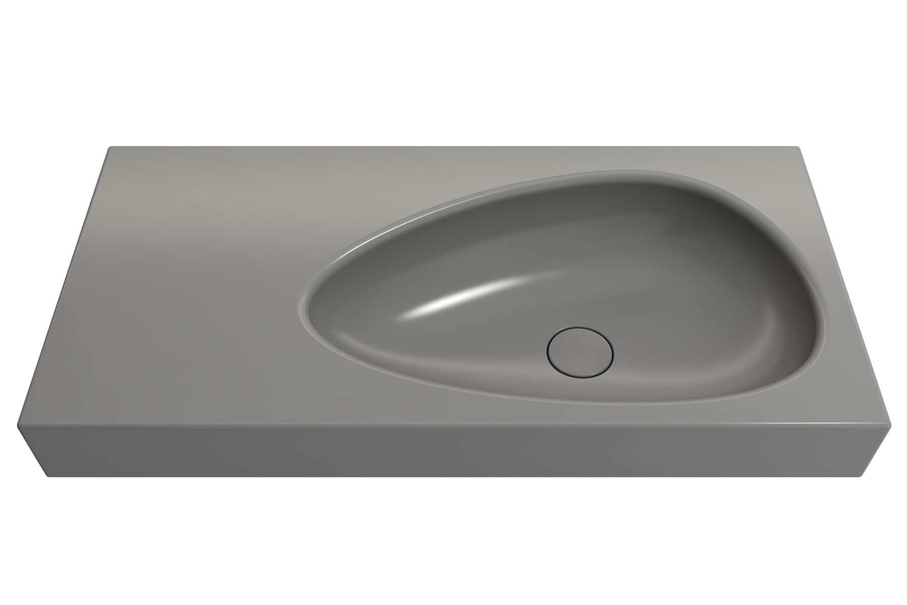 Etna Wall-Mounted Sink Fireclay 35.5 in. with Matching Drain Cover 1115