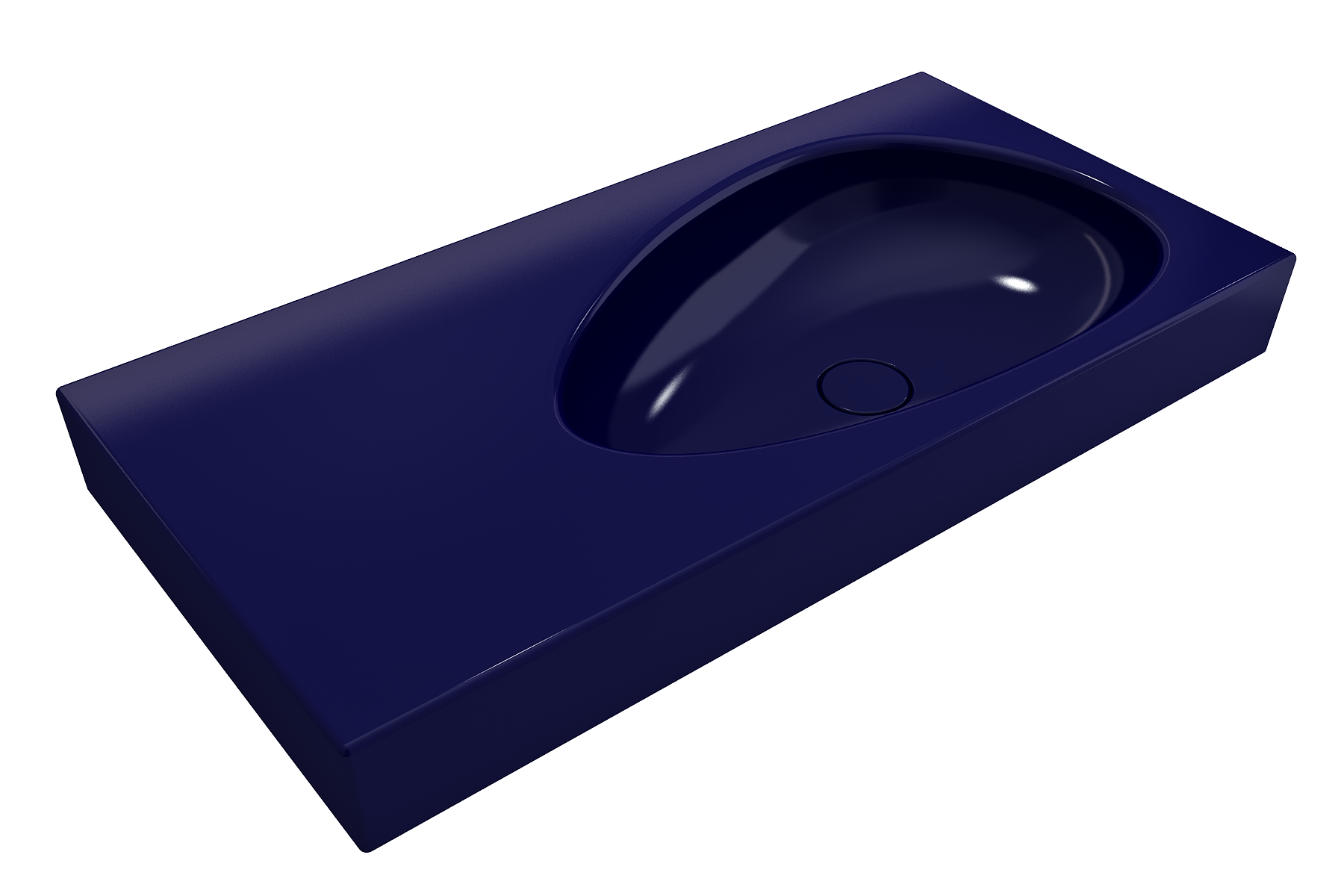 Etna Wall-Mounted Sink Fireclay 35.5 in. with Matching Drain Cover 1115