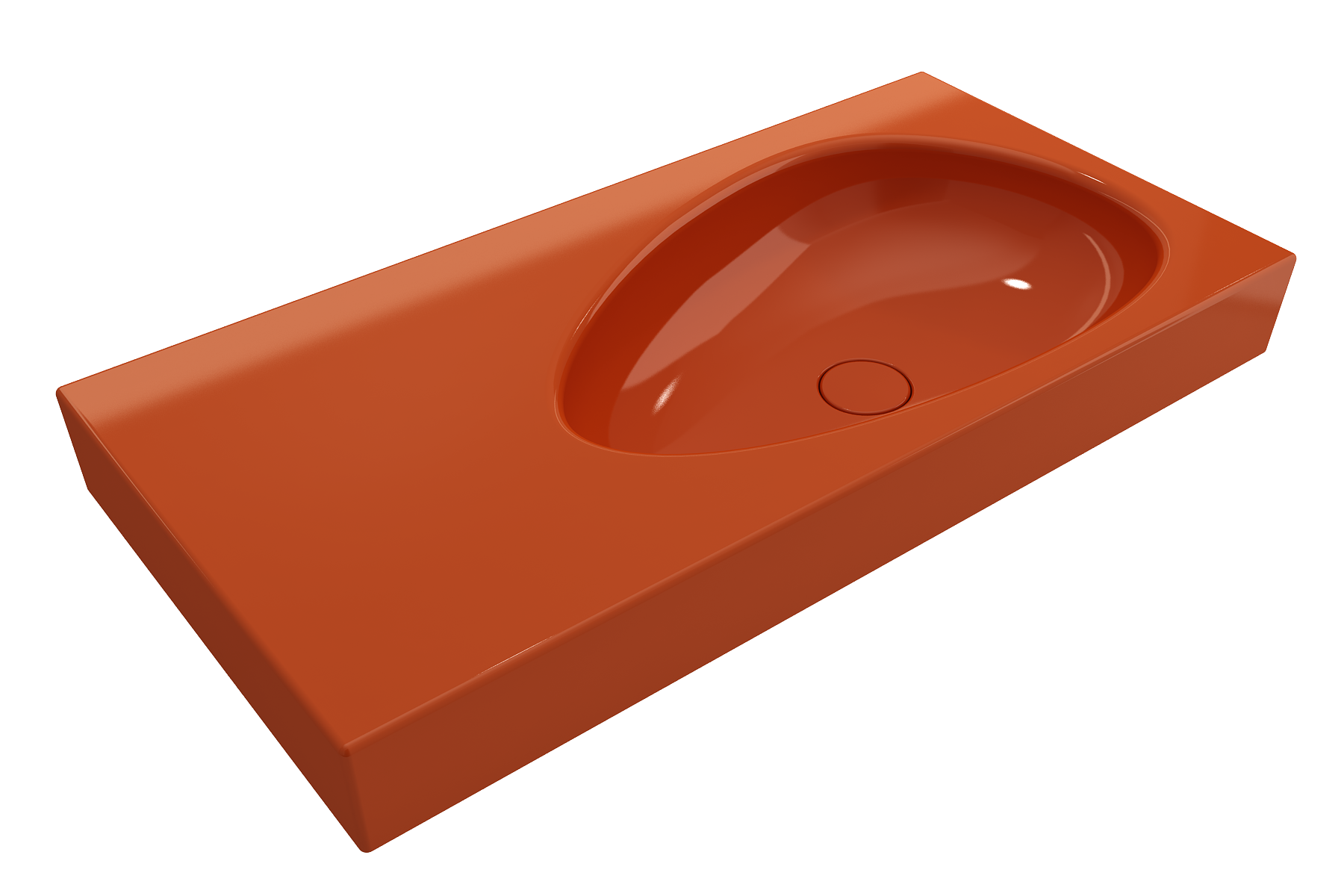 Etna Wall-Mounted Sink Fireclay 35.5 in. with Matching Drain Cover 1115