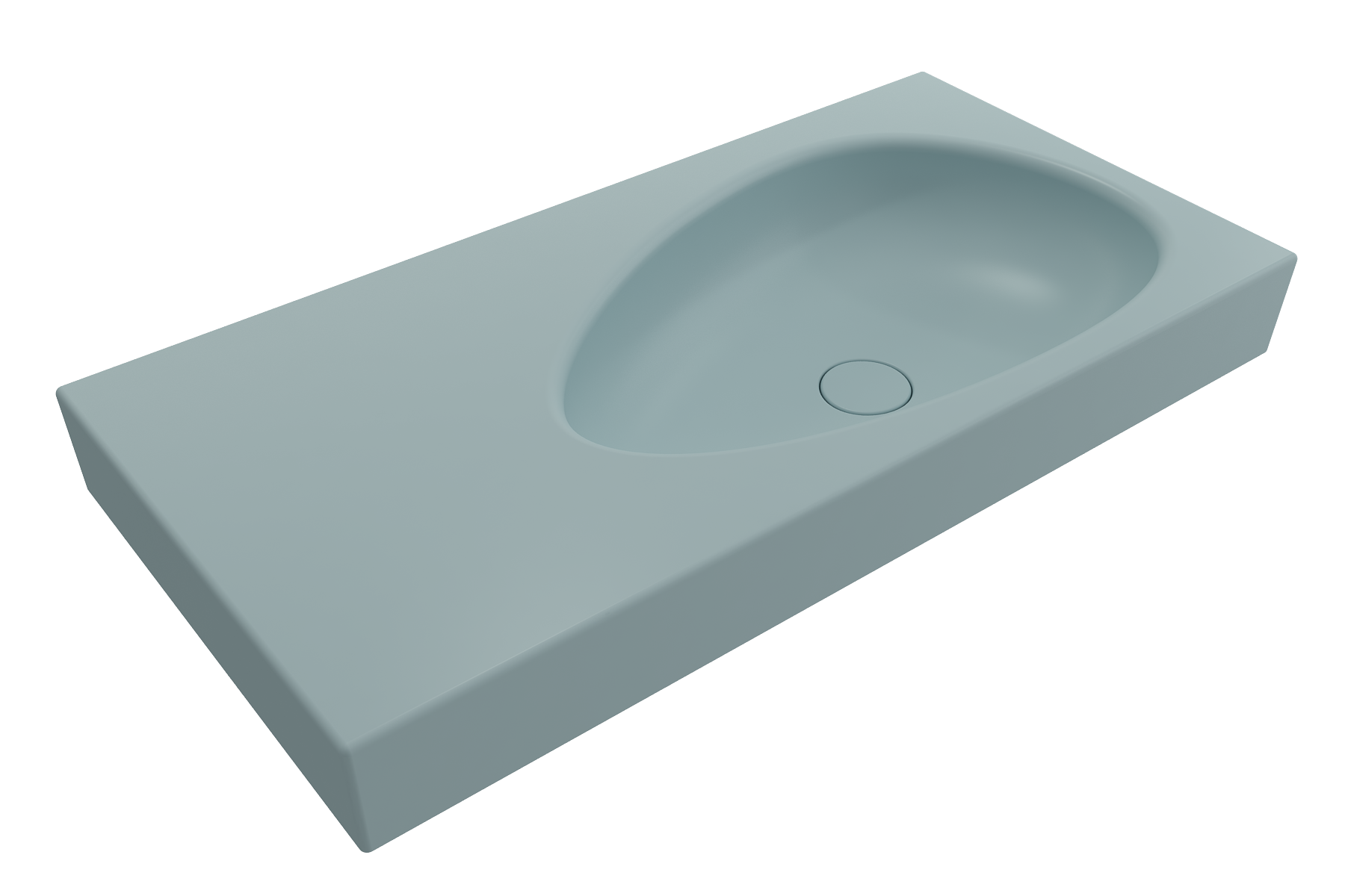 Etna Wall-Mounted Sink Fireclay 35.5 in. with Matching Drain Cover 1115