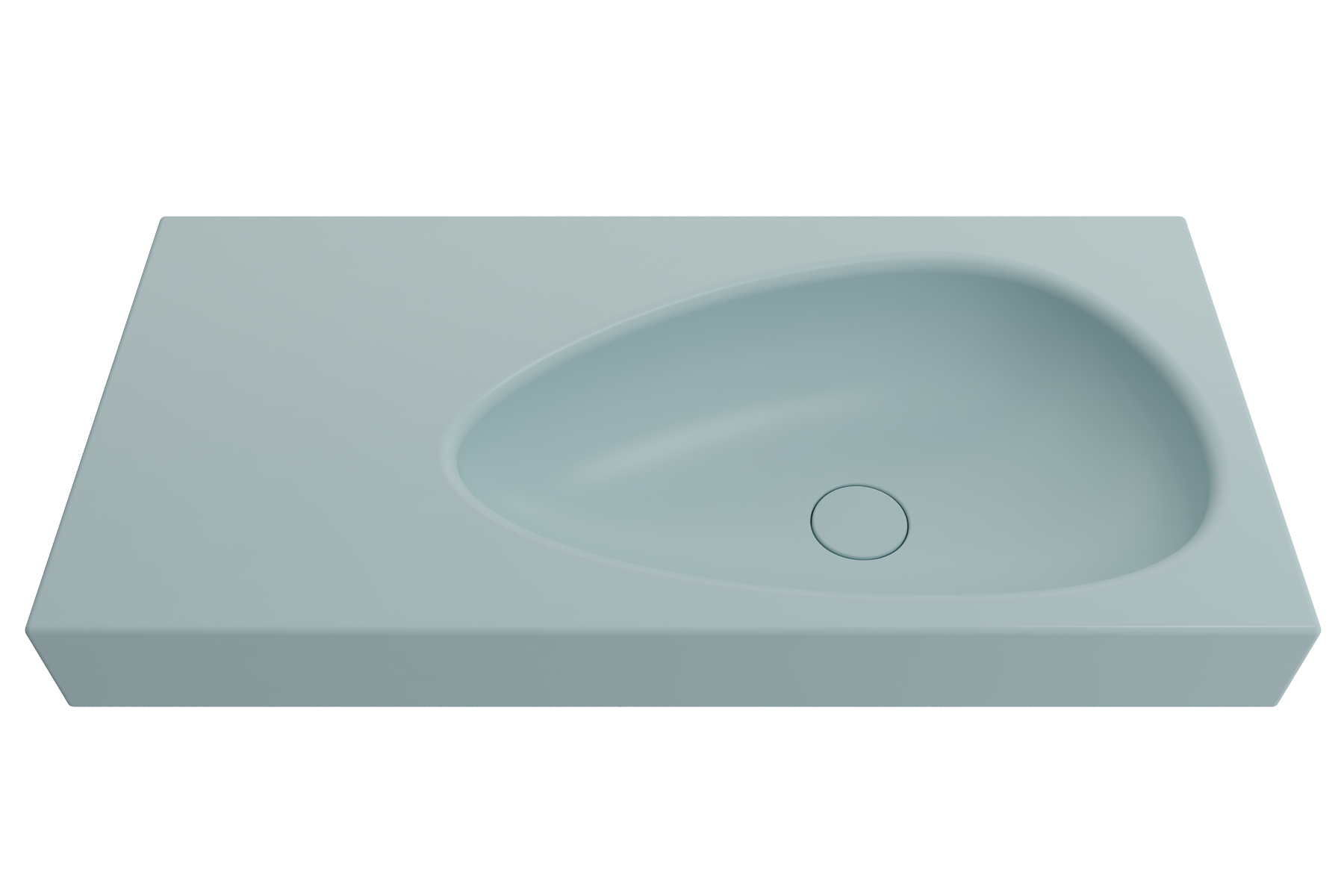 Etna Wall-Mounted Sink Fireclay 35.5 in. with Matching Drain Cover 1115