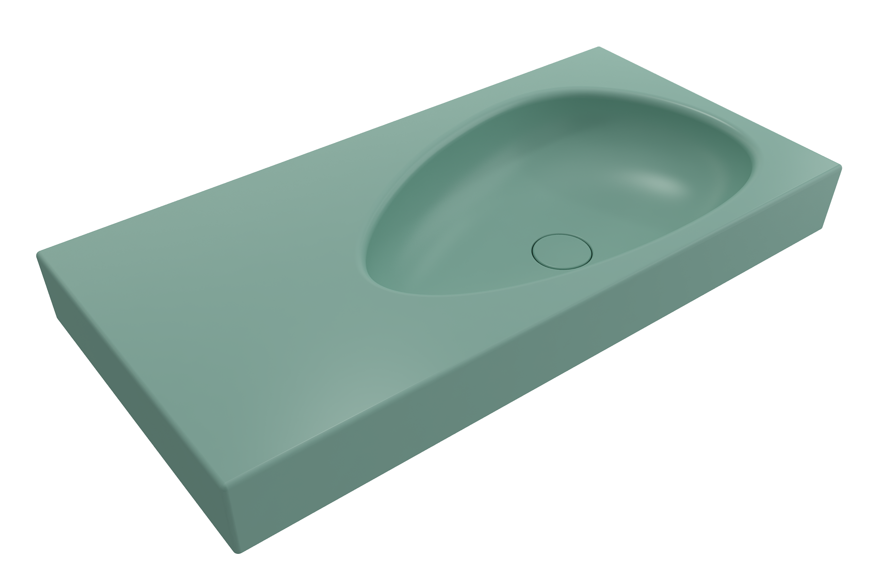 Etna Wall-Mounted Sink Fireclay 35.5 in. with Matching Drain Cover 1115