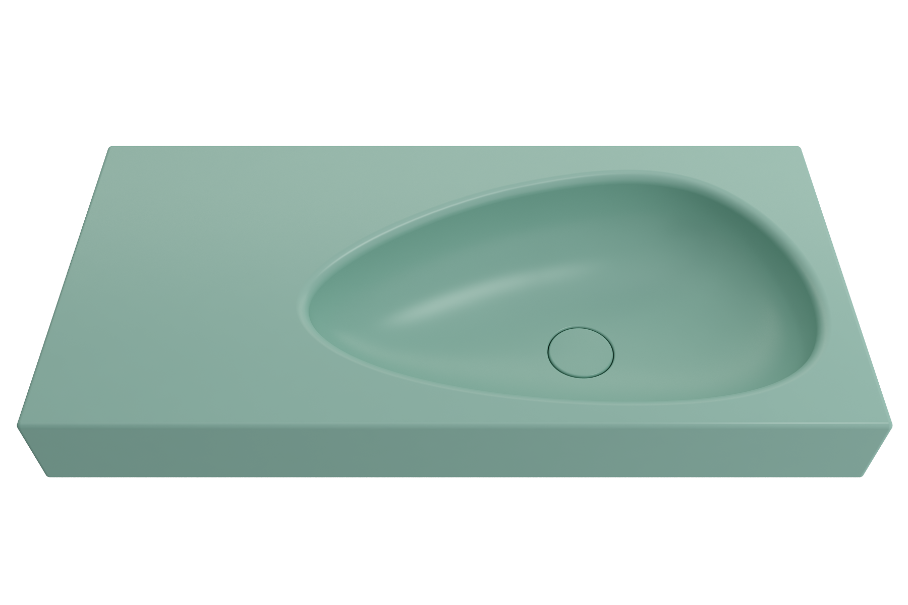 Etna Wall-Mounted Sink Fireclay 35.5 in. with Matching Drain Cover 1115