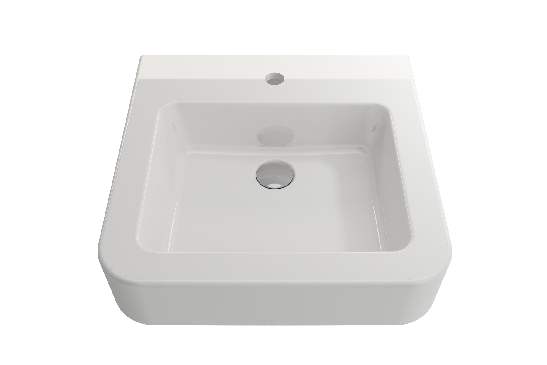 Parma Wall-Mounted Sink Fireclay 19.75 in. 1-Hole with Overflow 1122