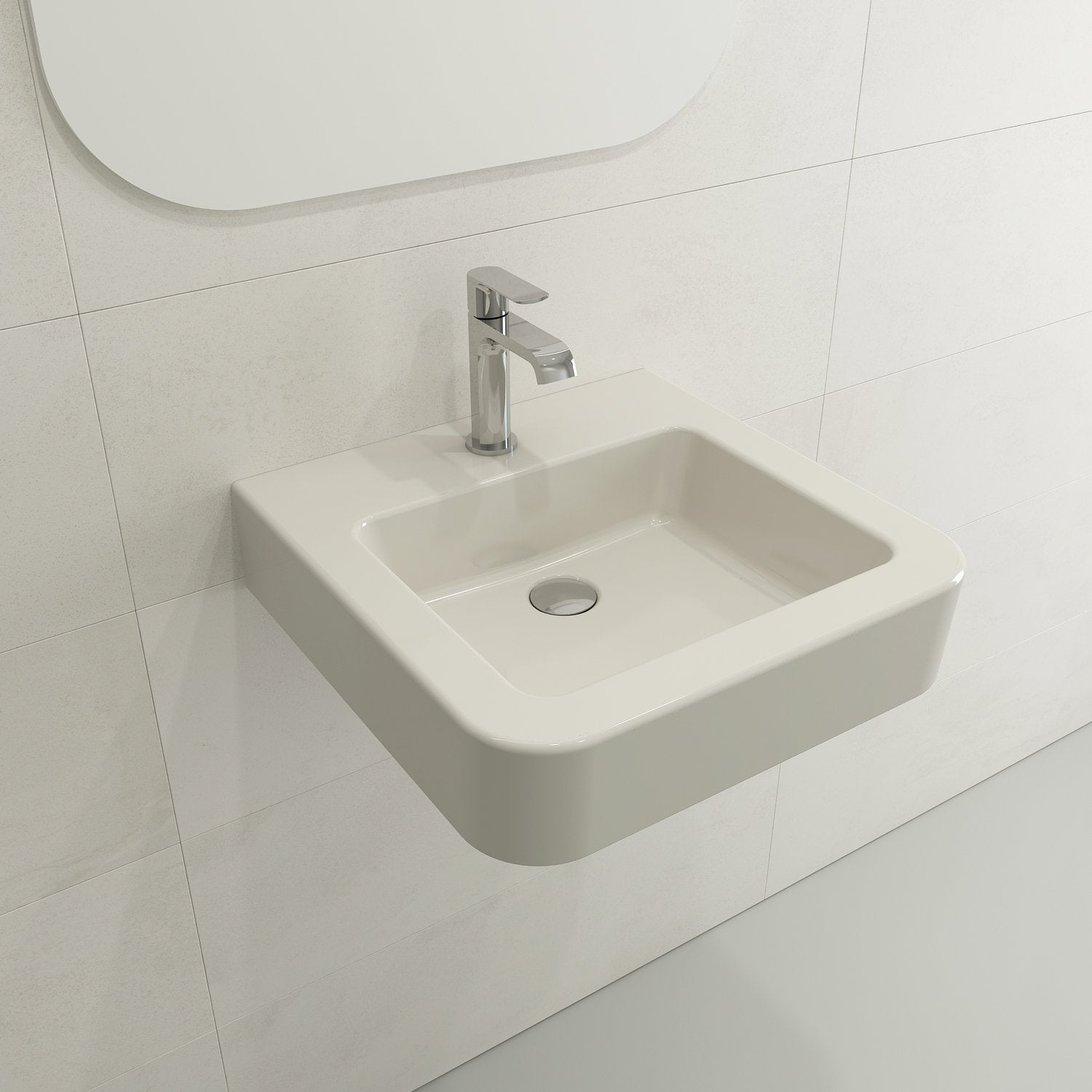 Parma Wall-Mounted Sink Fireclay 19.75 in. 1-Hole with Overflow 1122