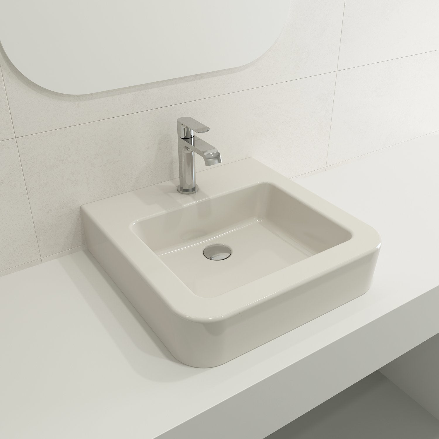 Parma Wall-Mounted Sink Fireclay 19.75 in. 1-Hole with Overflow 1122
