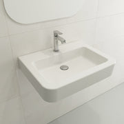 Parma Wall-Mounted Sink Fireclay 25.5 in. 1-Hole with Overflow 1123