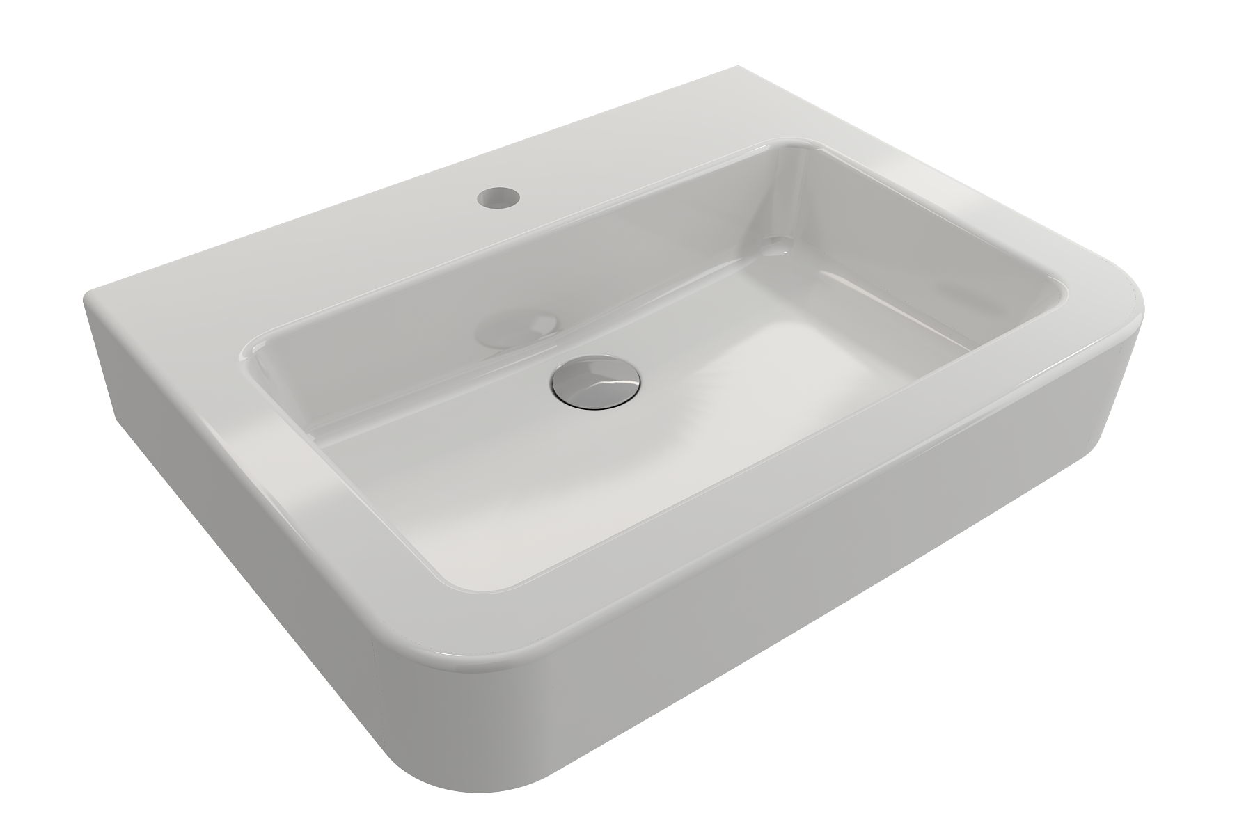 Parma Wall-Mounted Sink Fireclay 25.5 in. 1-Hole with Overflow 1123