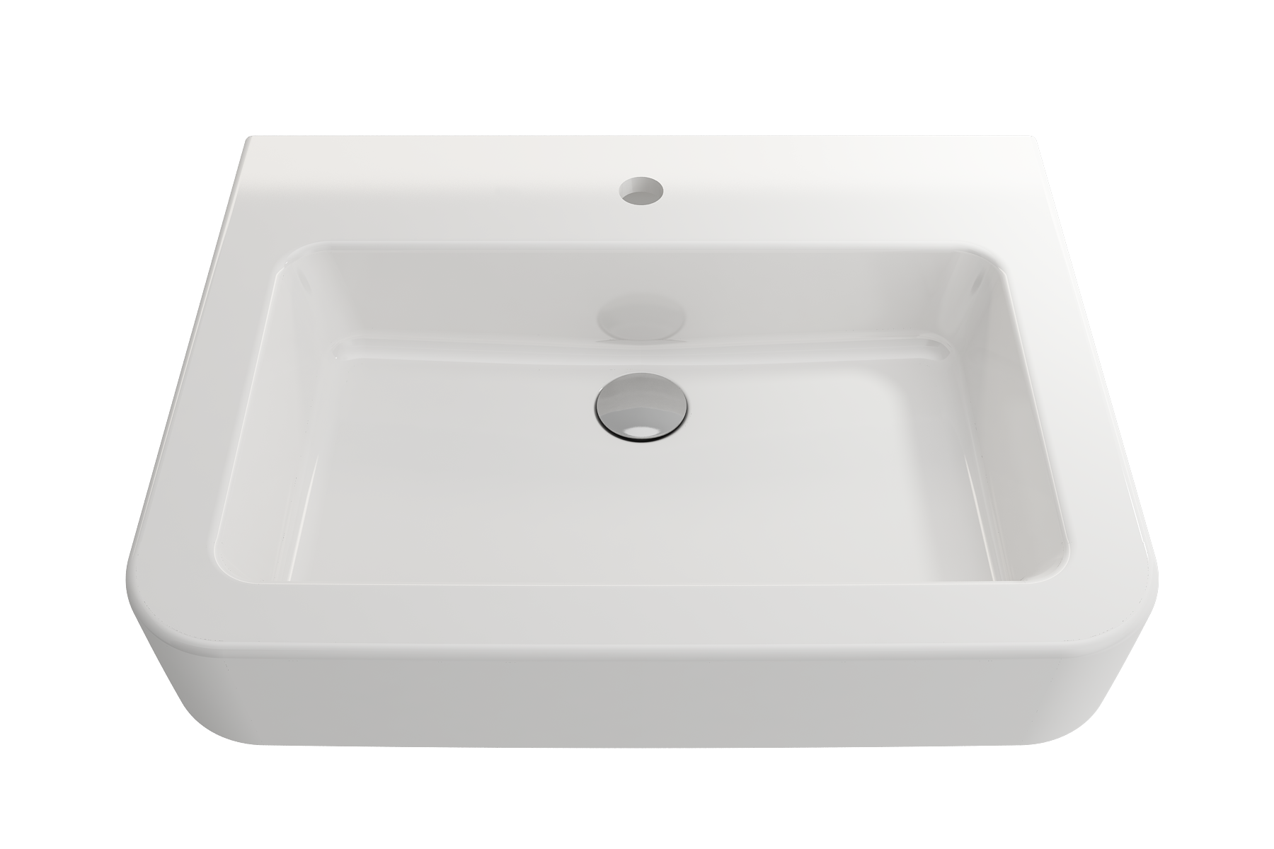 Parma Wall-Mounted Sink Fireclay 25.5 in. 1-Hole with Overflow 1123