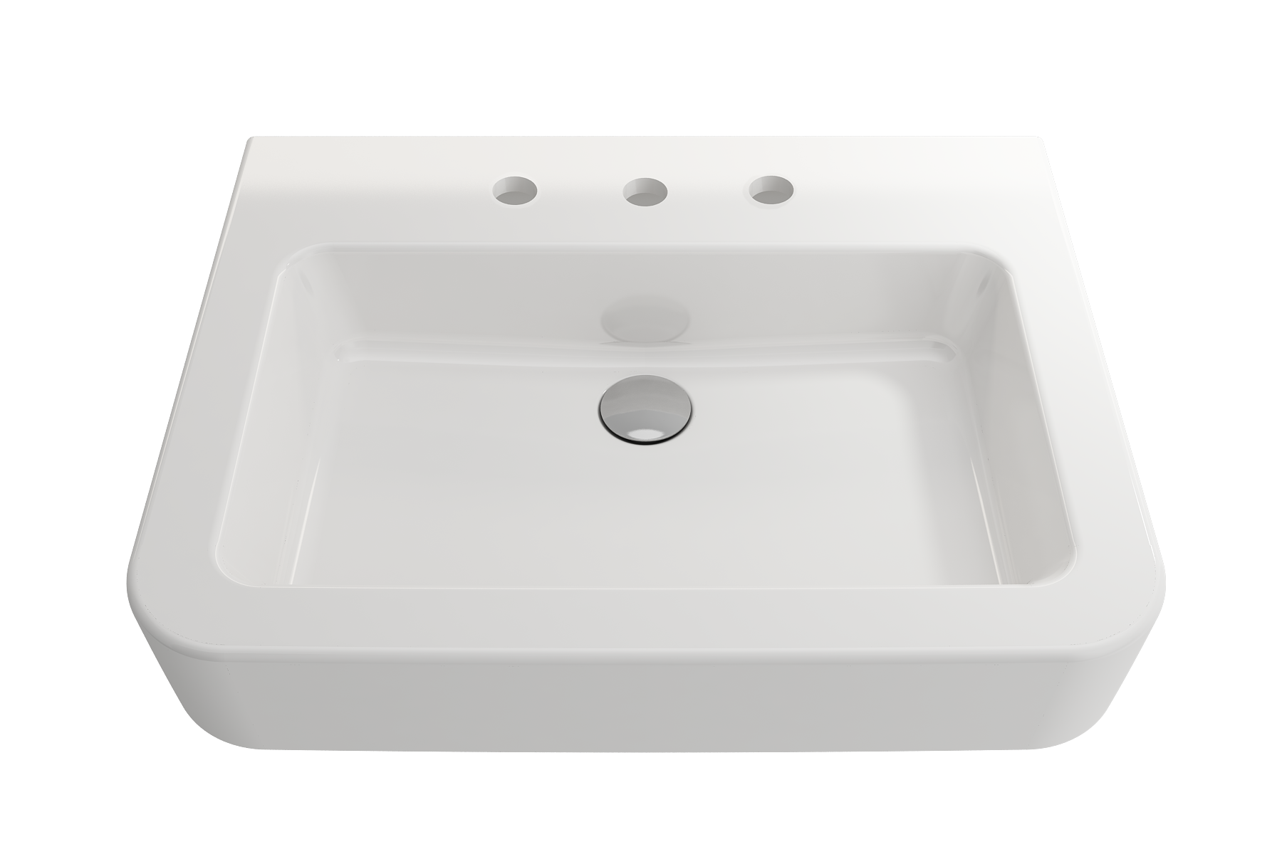 Parma Wall-Mounted Sink Fireclay 25.5 in. 3-Hole with Overflow 1123
