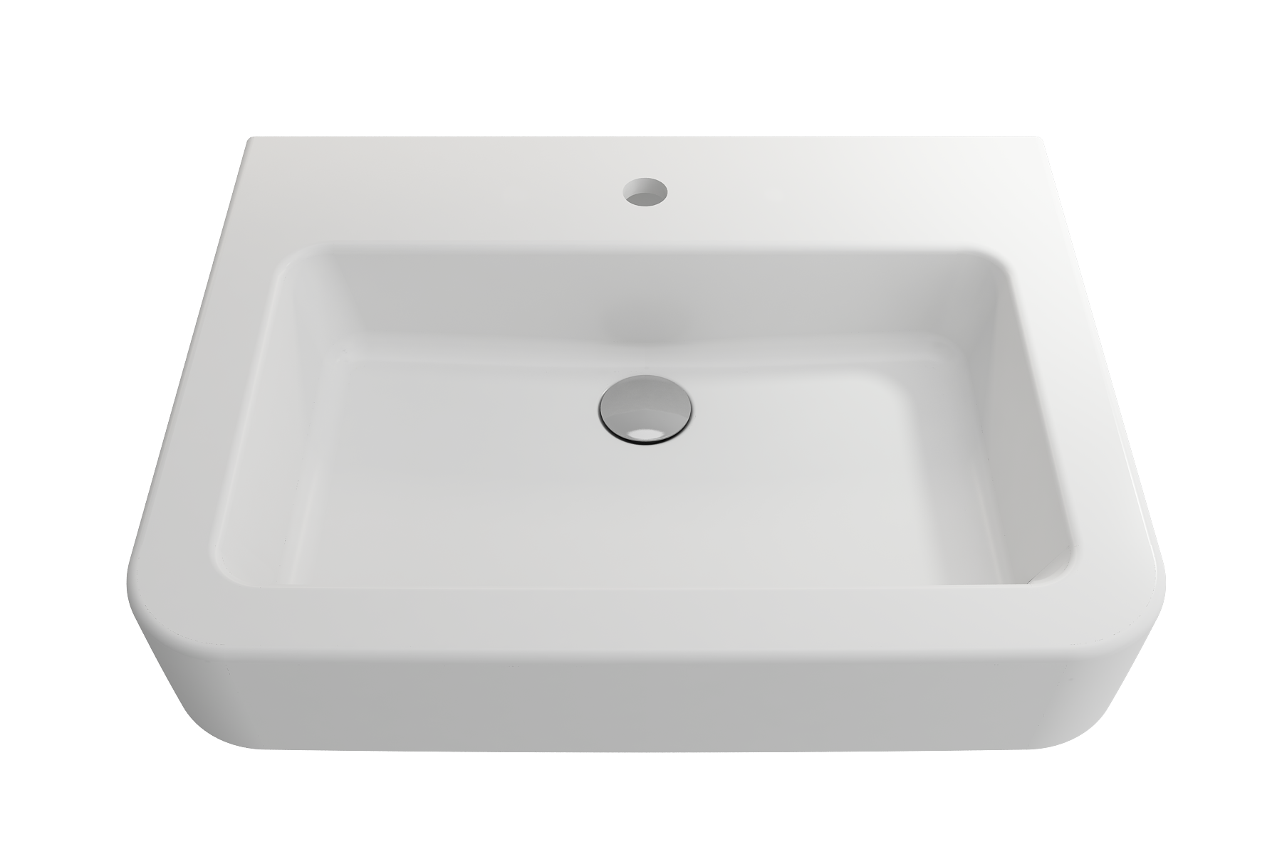 Parma Wall-Mounted Sink Fireclay 25.5 in. 1-Hole with Overflow 1123