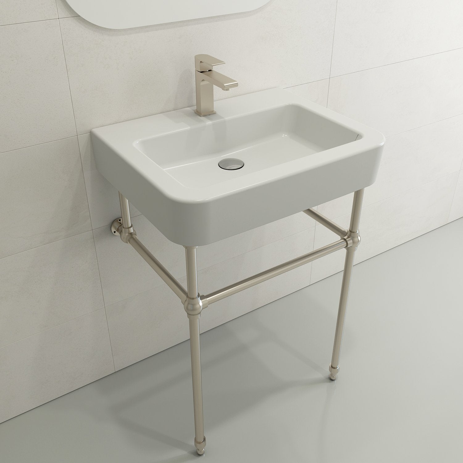 Parma Wall-Mounted Sink Fireclay 25.5 in. 1-Hole with Overflow 1123
