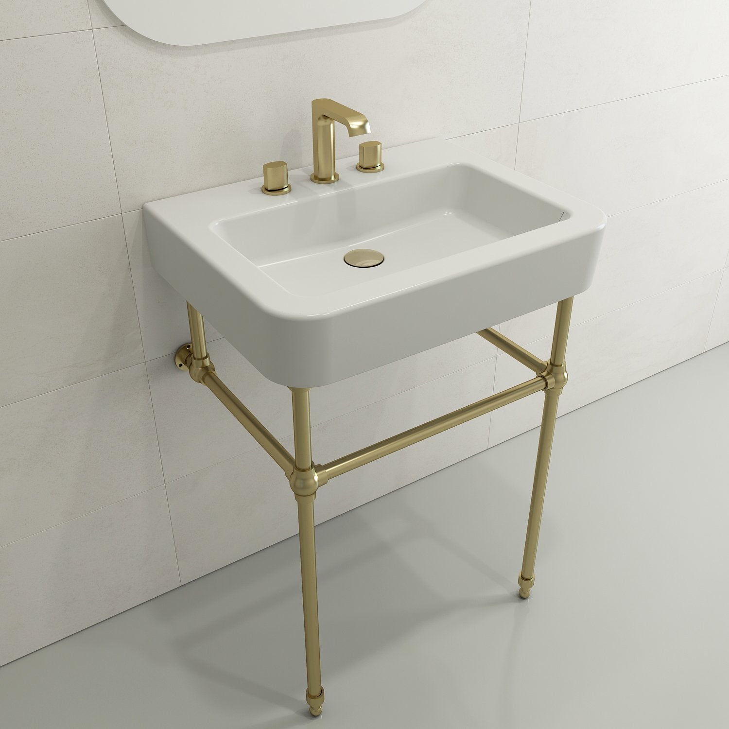 Parma Wall-Mounted Sink Fireclay 25.5 in. 3-Hole with Overflow 1123