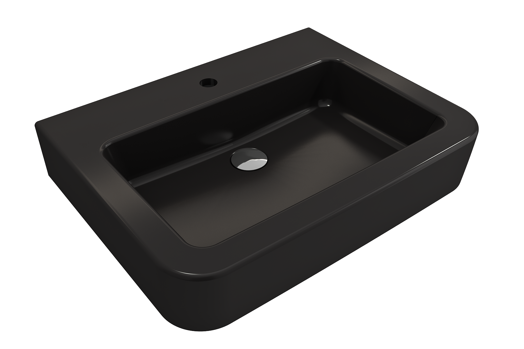 Parma Wall-Mounted Sink Fireclay 25.5 in. 1-Hole with Overflow 1123