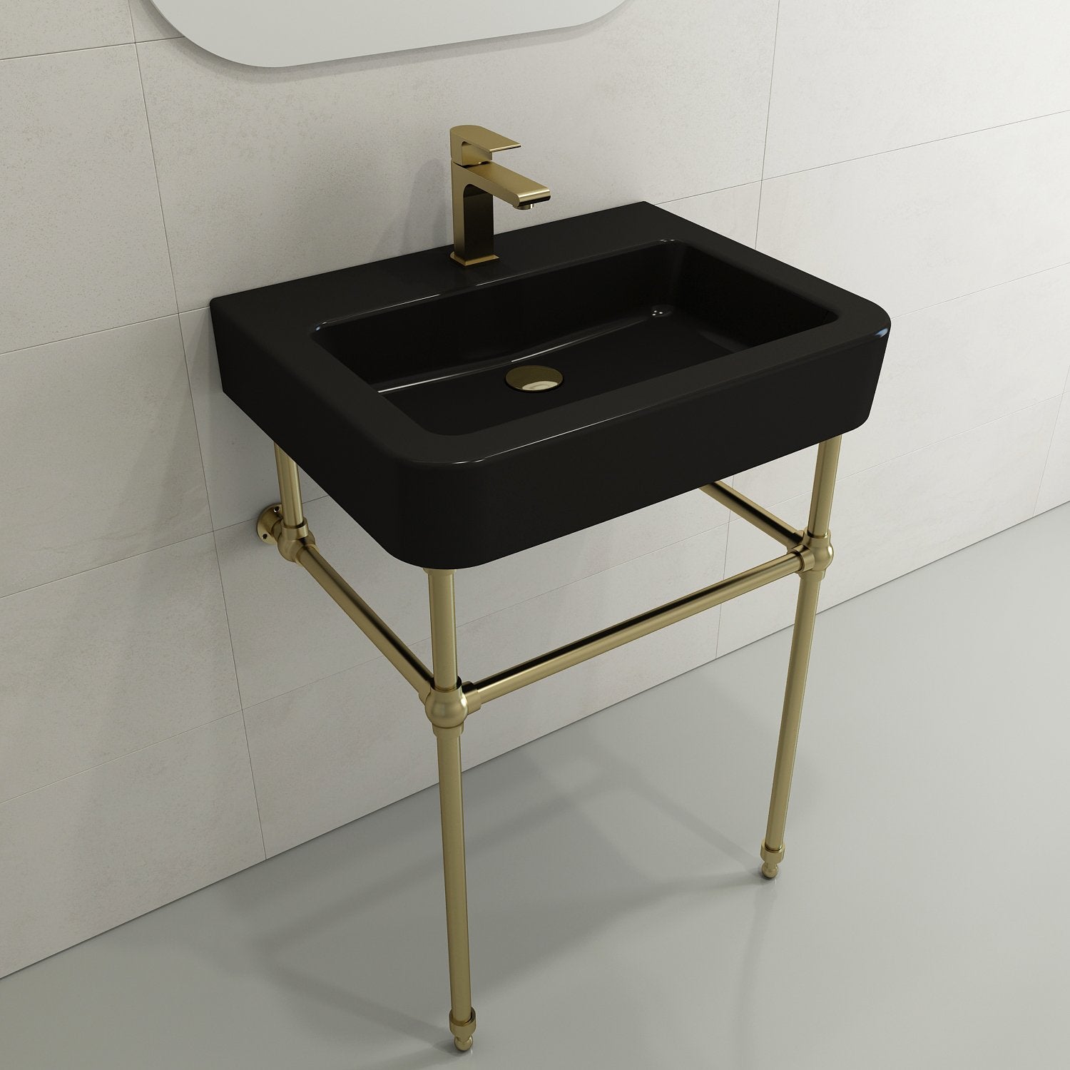 Parma Wall-Mounted Sink Fireclay 25.5 in. 1-Hole with Overflow 1123