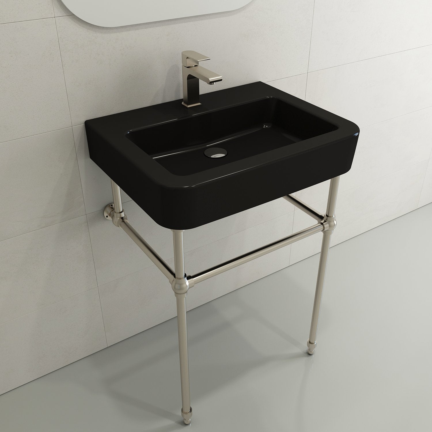 Parma Wall-Mounted Sink Fireclay 25.5 in. 1-Hole with Overflow 1123