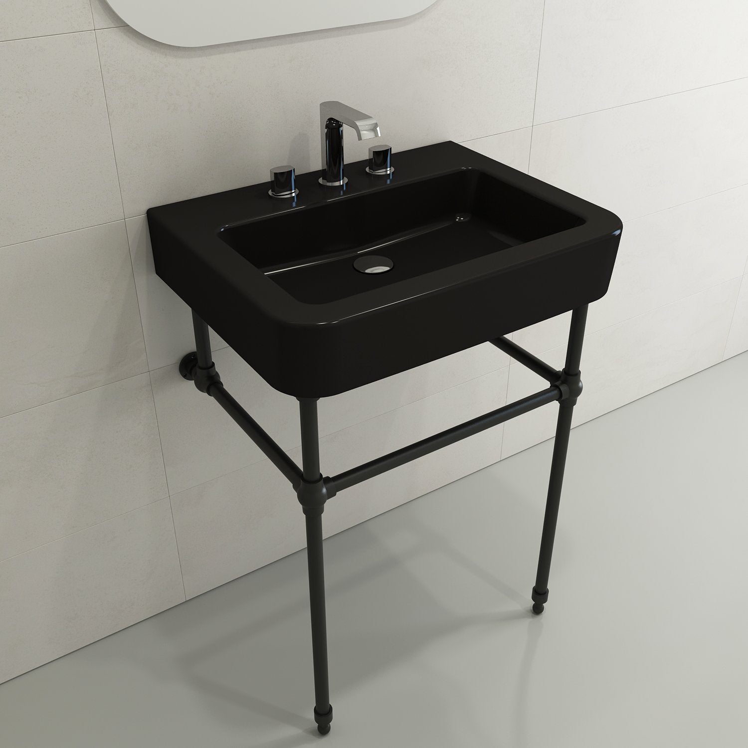 Parma Wall-Mounted Sink Fireclay 25.5 in. 3-Hole with Overflow 1123