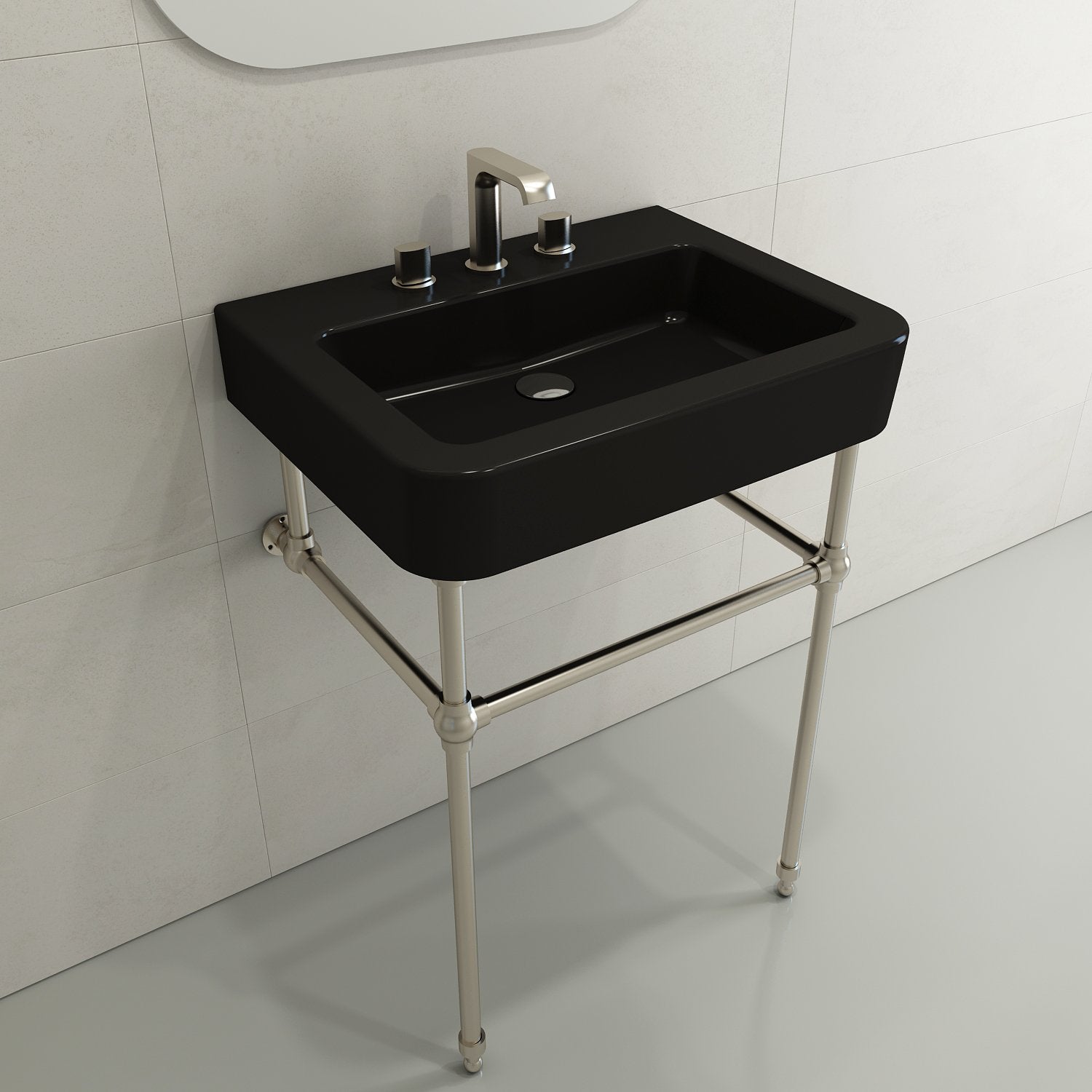 Parma Wall-Mounted Sink Fireclay 25.5 in. 3-Hole with Overflow 1123