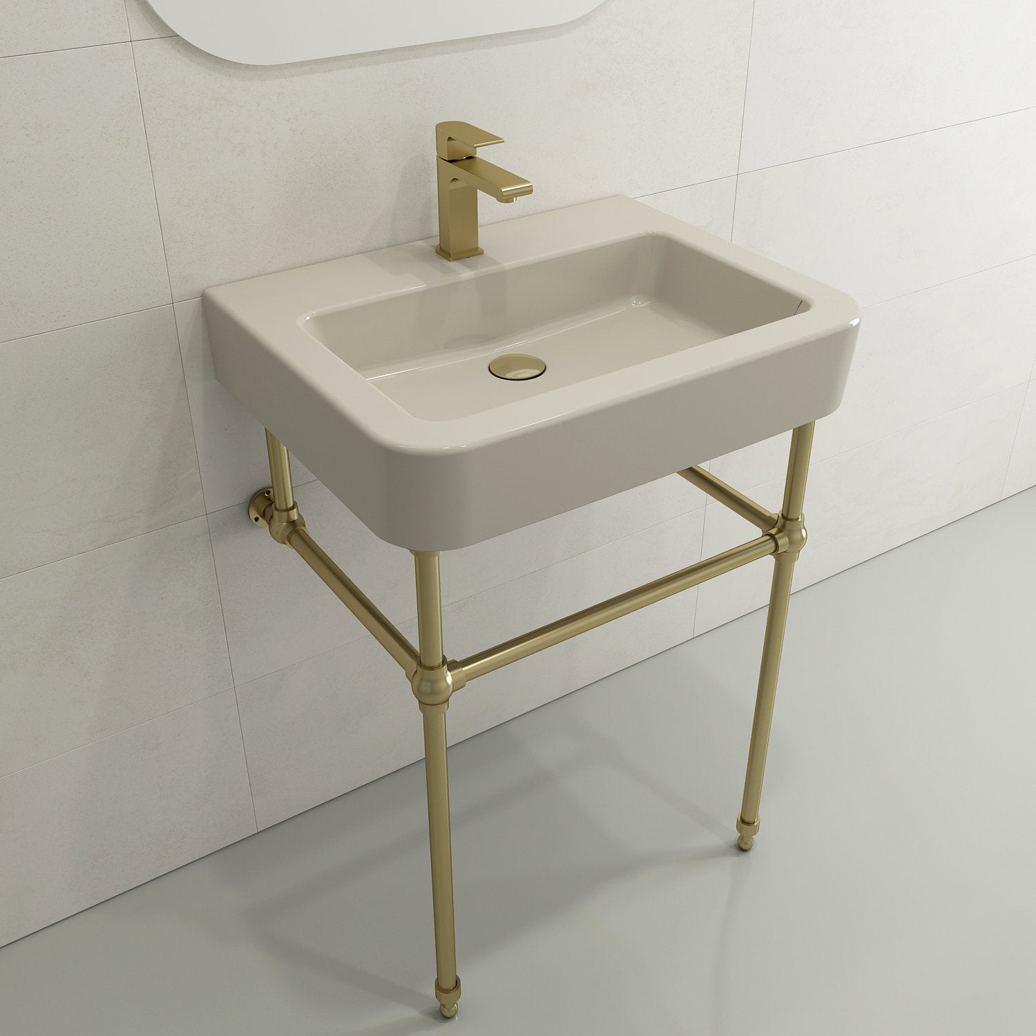 Parma Wall-Mounted Sink Fireclay 25.5 in. 1-Hole with Overflow 1123