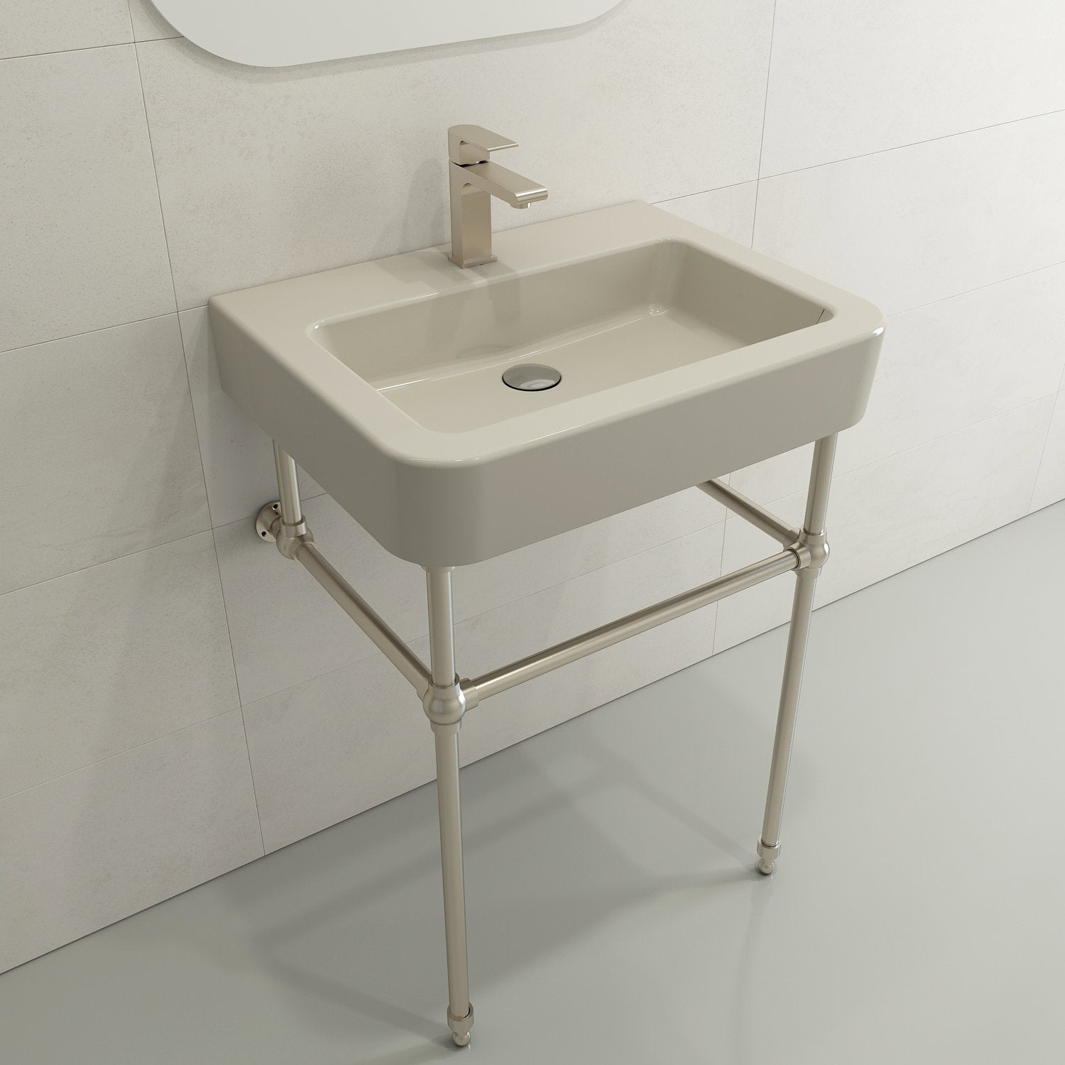 Parma Wall-Mounted Sink Fireclay 25.5 in. 1-Hole with Overflow 1123