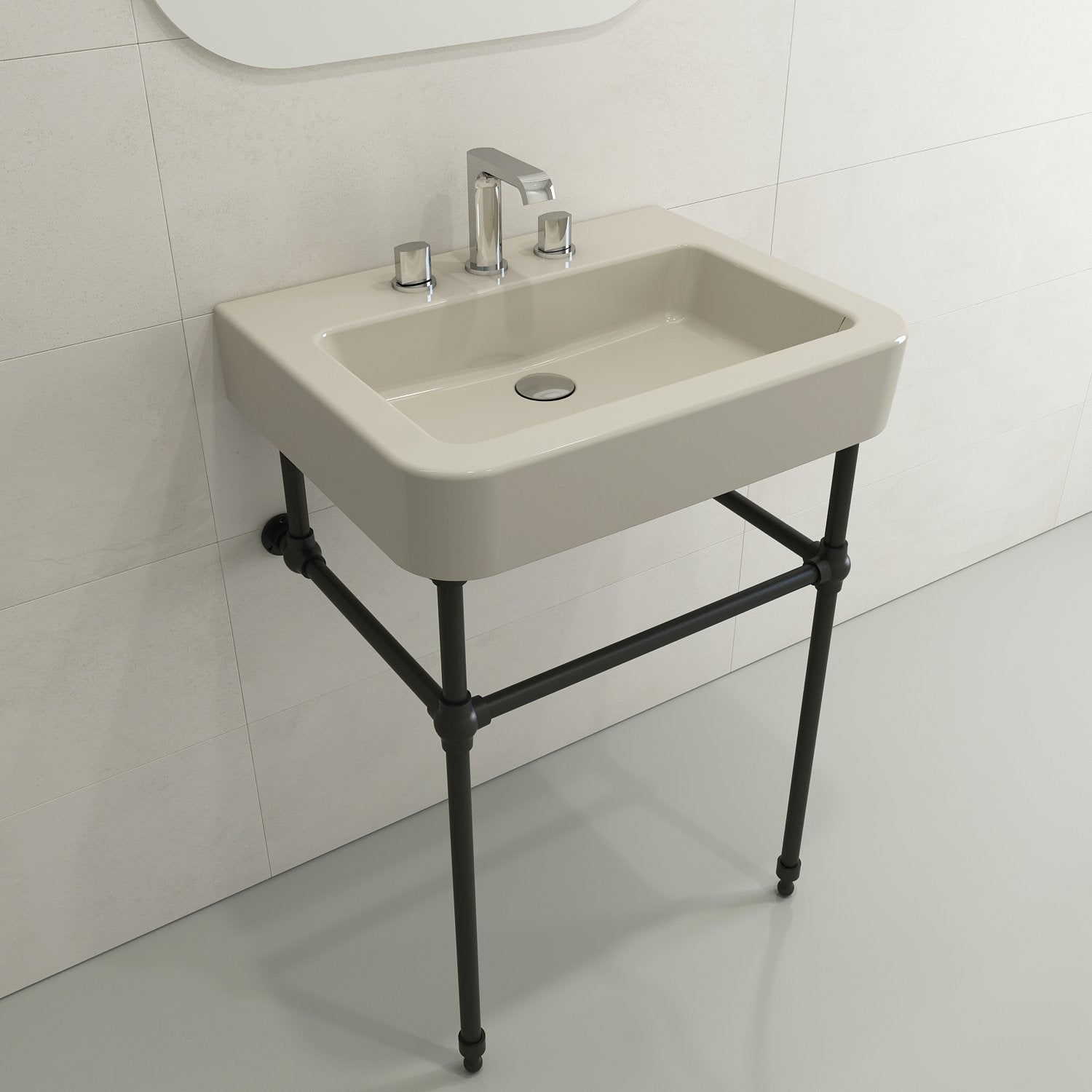 Parma Wall-Mounted Sink Fireclay 25.5 in. 3-Hole with Overflow 1123