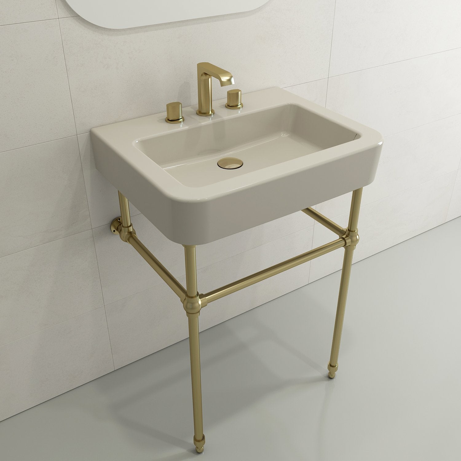 Parma Wall-Mounted Sink Fireclay 25.5 in. 3-Hole with Overflow 1123
