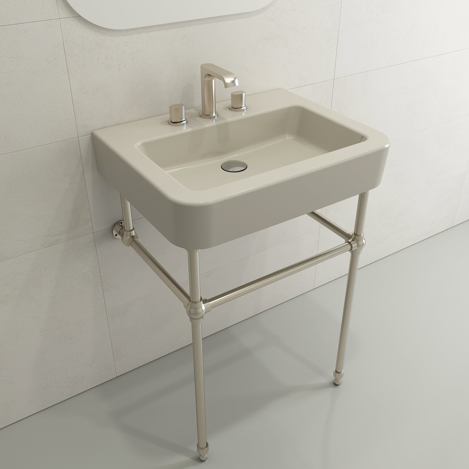 Parma Wall-Mounted Sink Fireclay 25.5 in. 3-Hole with Overflow 1123