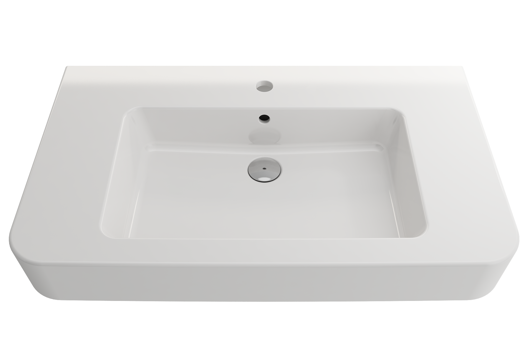 Parma Wall-Mounted Sink Fireclay 33.5 in. 1-Hole with Overflow 1124